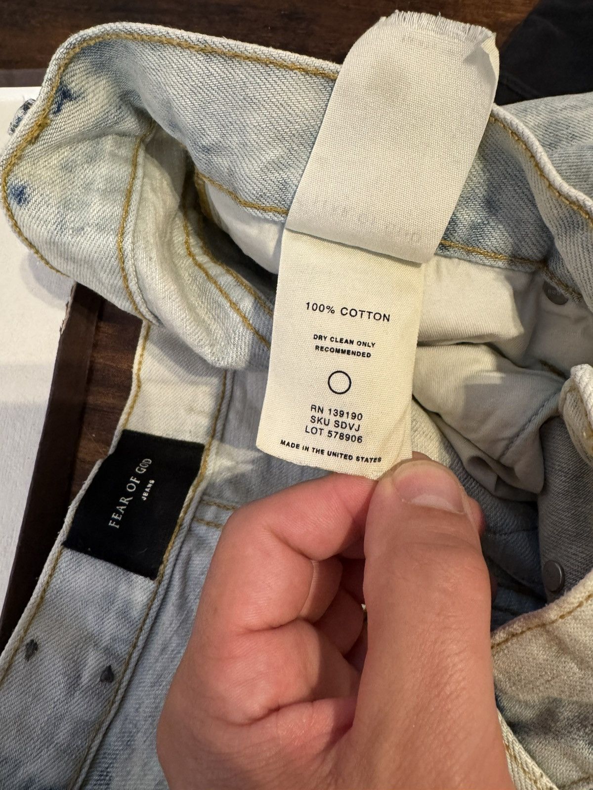 Fear of God 🔥Fear of God Blue Selvedge Inverted Holy Water Jeans SZ 32 Size US 32 / EU 48 - 11 Thumbnail