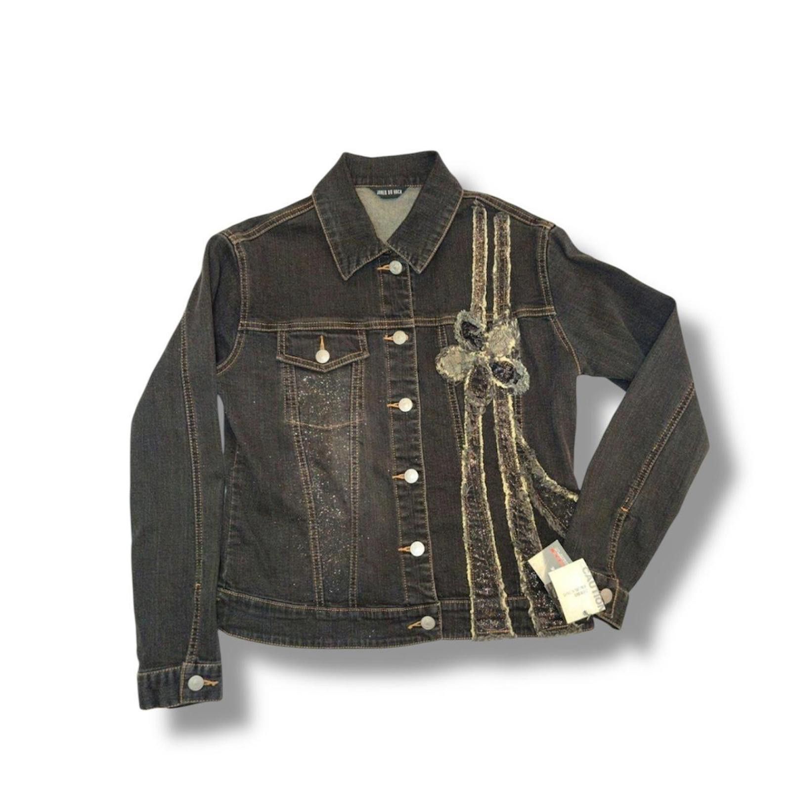 Other Vintage 2000s whimsy goth dark wash denim jacket Size XS / US 0-2 / IT 36-38 - 1 Thumbnail