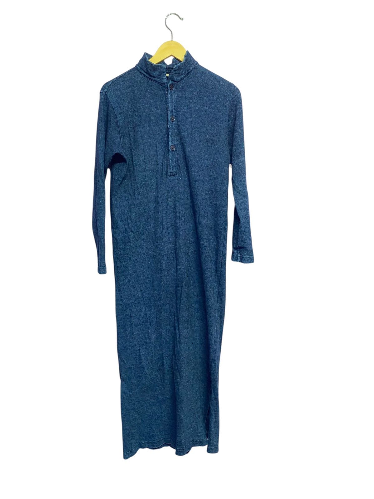 45rpm vintage 45rpm long-sleeved denim midi dress with a mock neck Size ONE SIZE - 1 Thumbnail