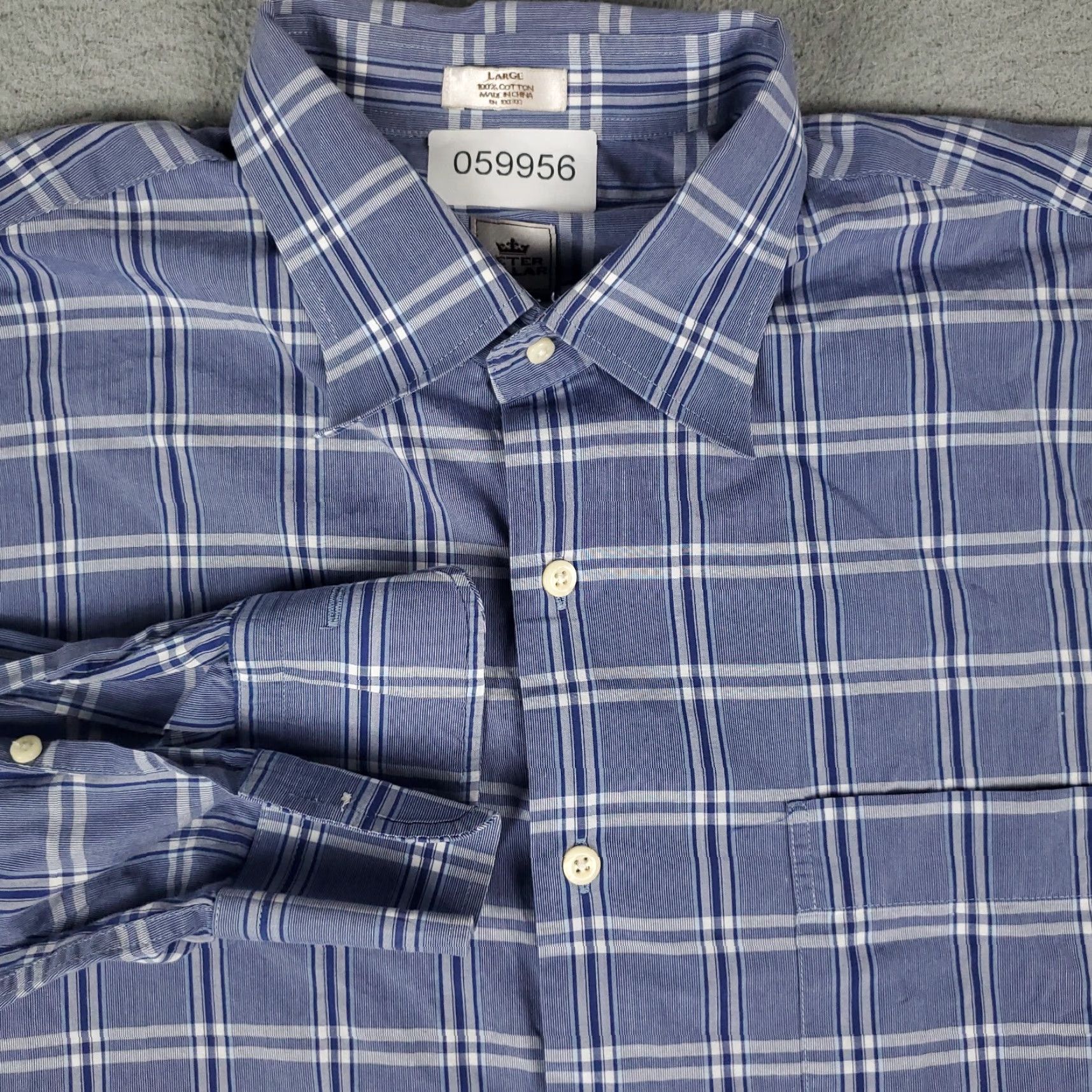Peter Millar Peter Millar Shirt Mens L Blue Plaid Button-Up Long Sleeve Casual Business Formal Workwear Size US L / EU 52-54 / 3 - 2 Thumbnail
