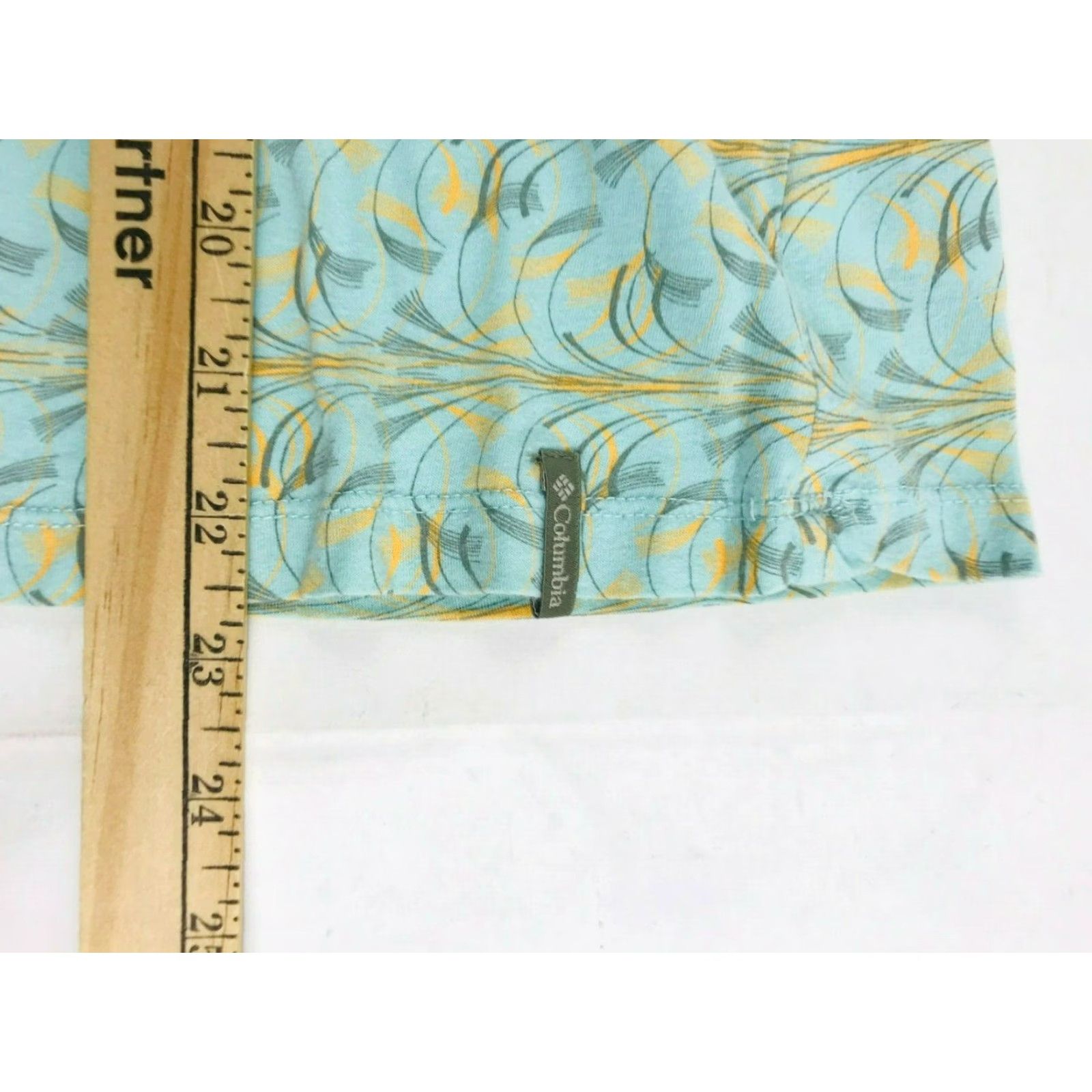 Vintage Columbia Blouse Women's Small Sky Blue Leaf Floral Pleated Front 3/4 Sleeve Size S / US 4 / IT 40 - 4 Thumbnail
