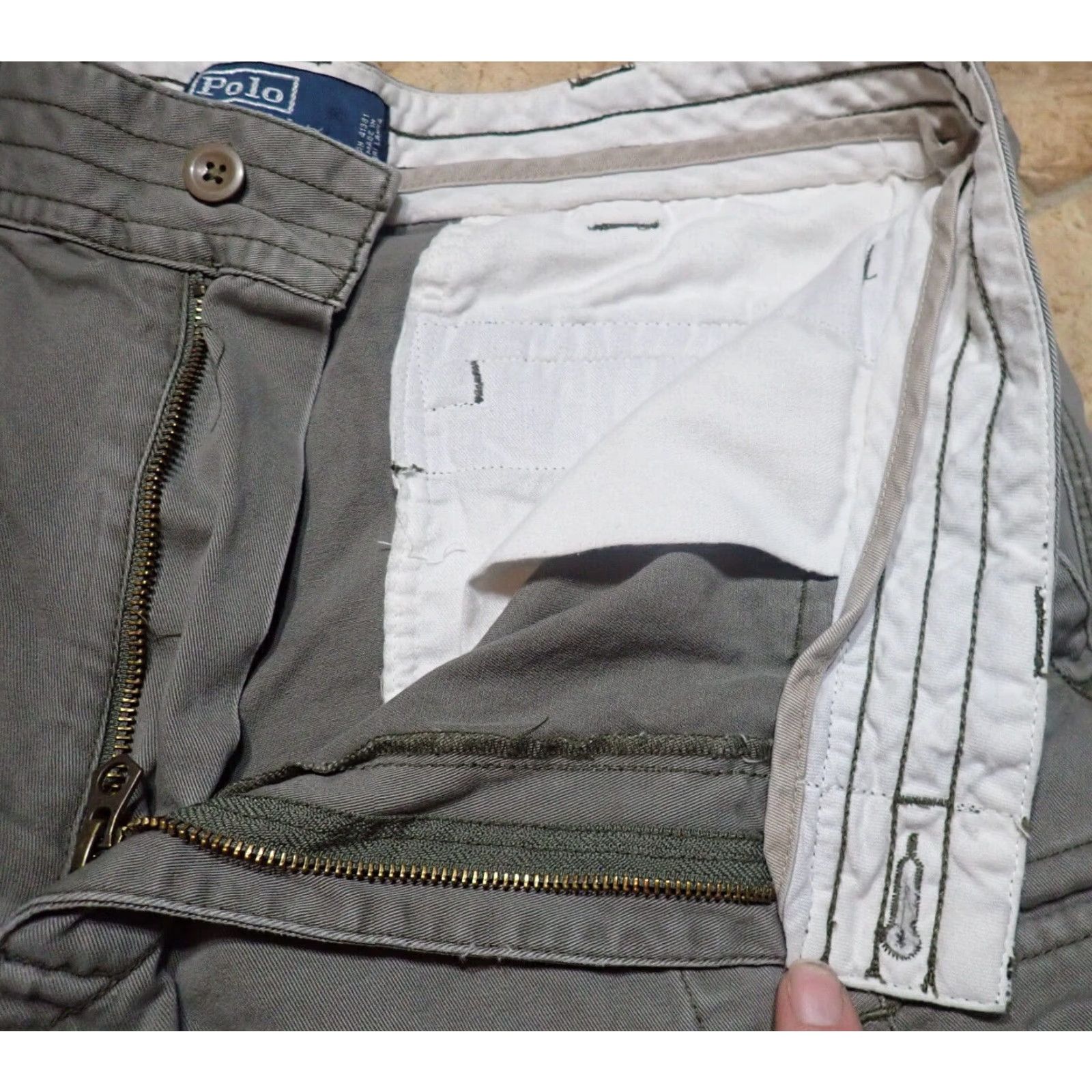 Polo Ralph Lauren VINTAGE Polo Ralph Lauren Cargo Shorts Men 35 Gray Canvas Outdoor Military Distressed High-Rise Size US S / EU 44-46 / 1 - 6 Thumbnail