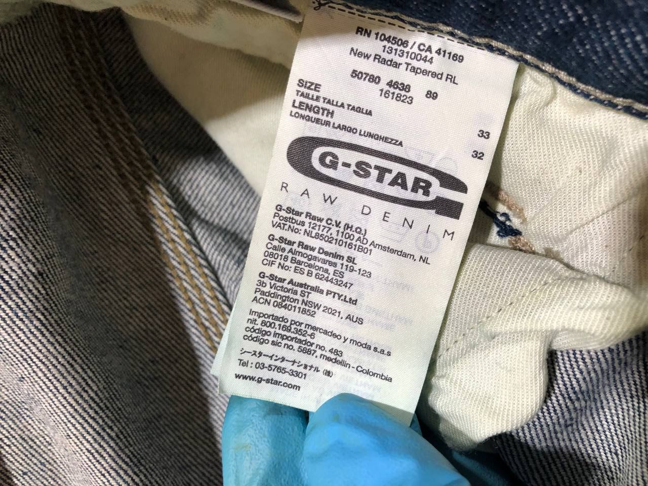 G-Star Vintage G-Star Raw Radar Tapered RL Denim Jeans Size 33 Size US 33 - 2 Thumbnail