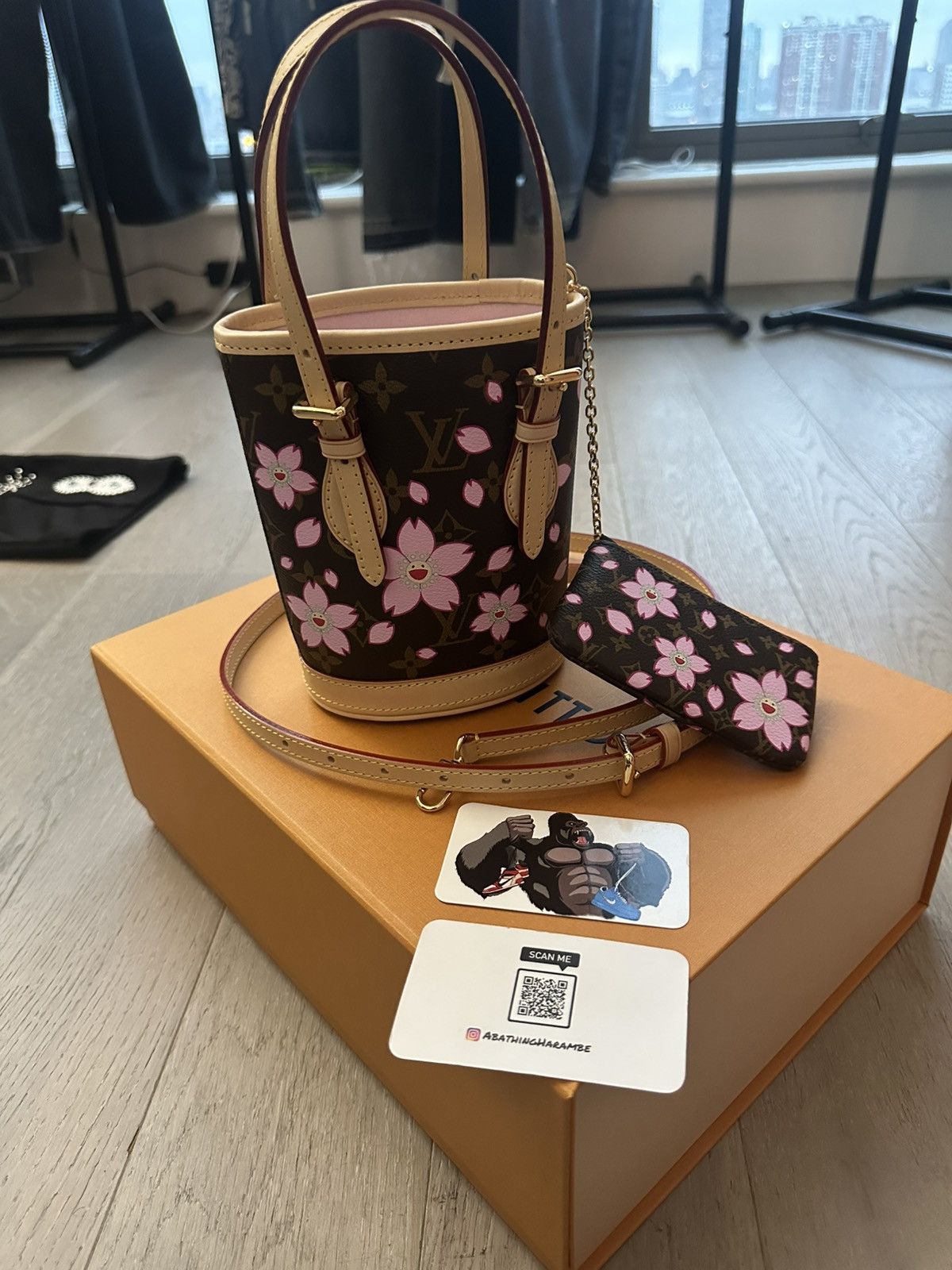 Louis Vuitton × Takashi Murakami Louis Vuitton x Takashi Murakami Nano Bucket Sakura Brown Size ONE SIZE - 3 Thumbnail