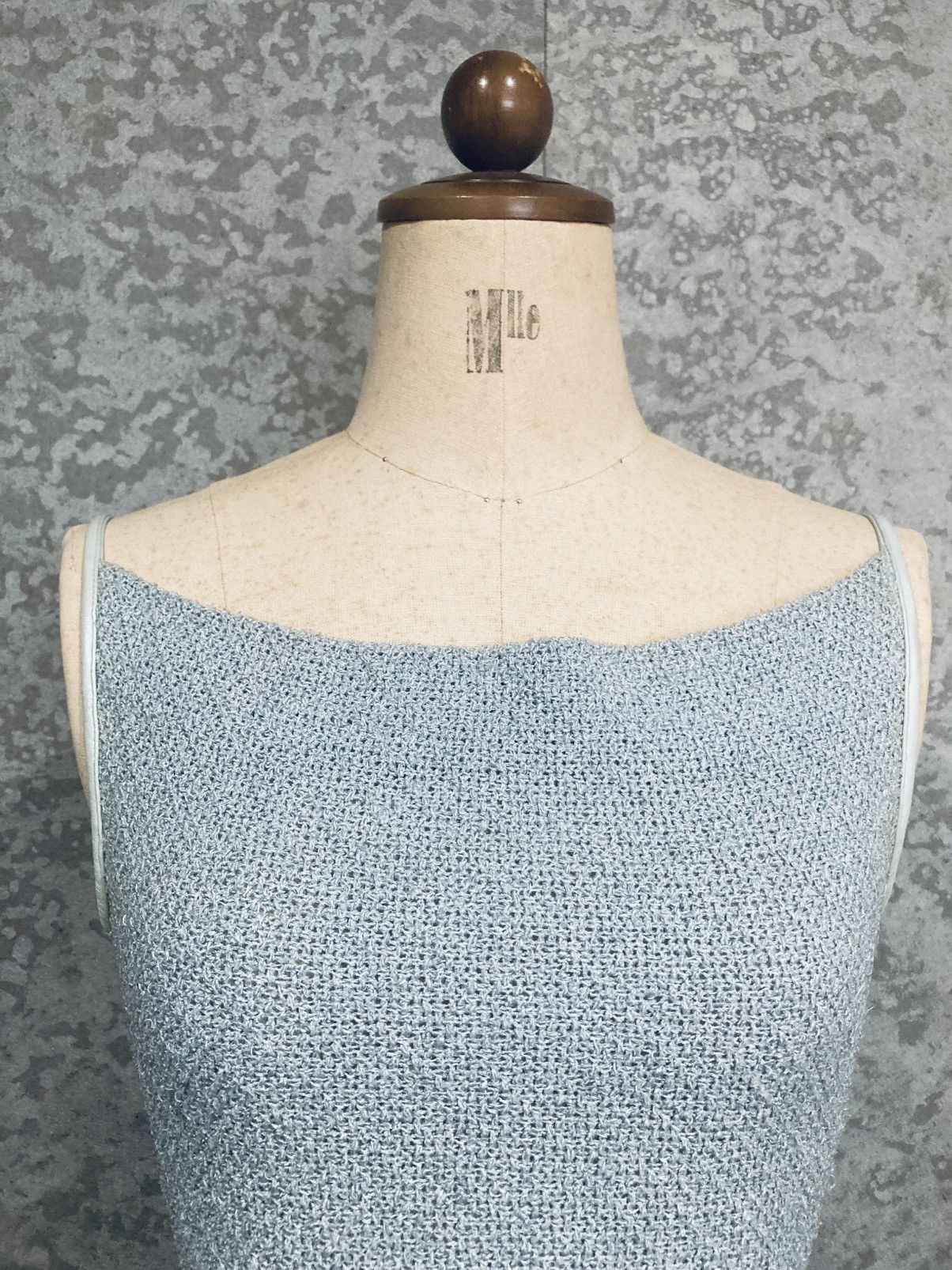 Japanese Brand 2000s Runway Open Back Knit Dress Lamb Leather Cord Y2K Size S / US 4 / IT 40 - 5 Thumbnail