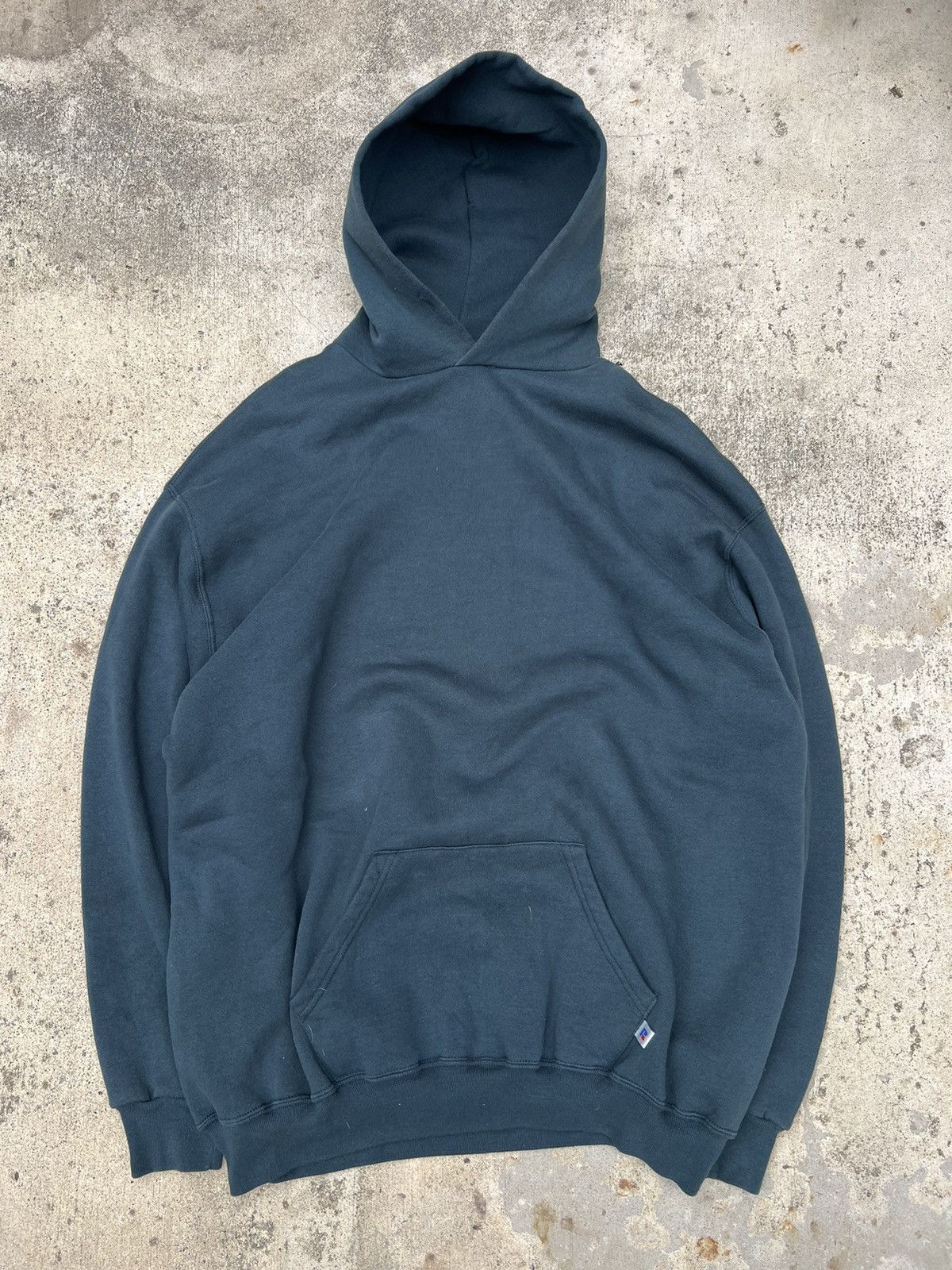 Sweat à Capuche Russell Zippé – Homme – Taille M – Vert Délavé
