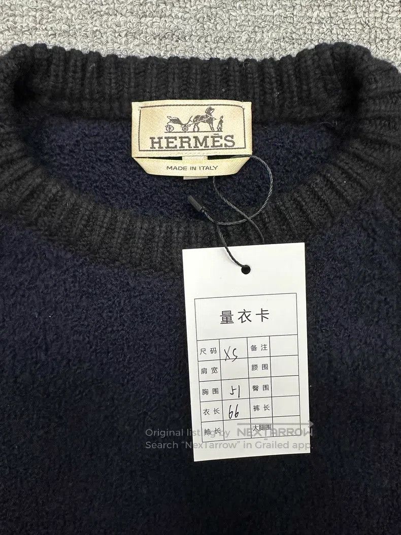 Hermes Hermes Black and blue cashmere sweater, cashmere Size US XS / EU 42 / 0 - 2 Thumbnail