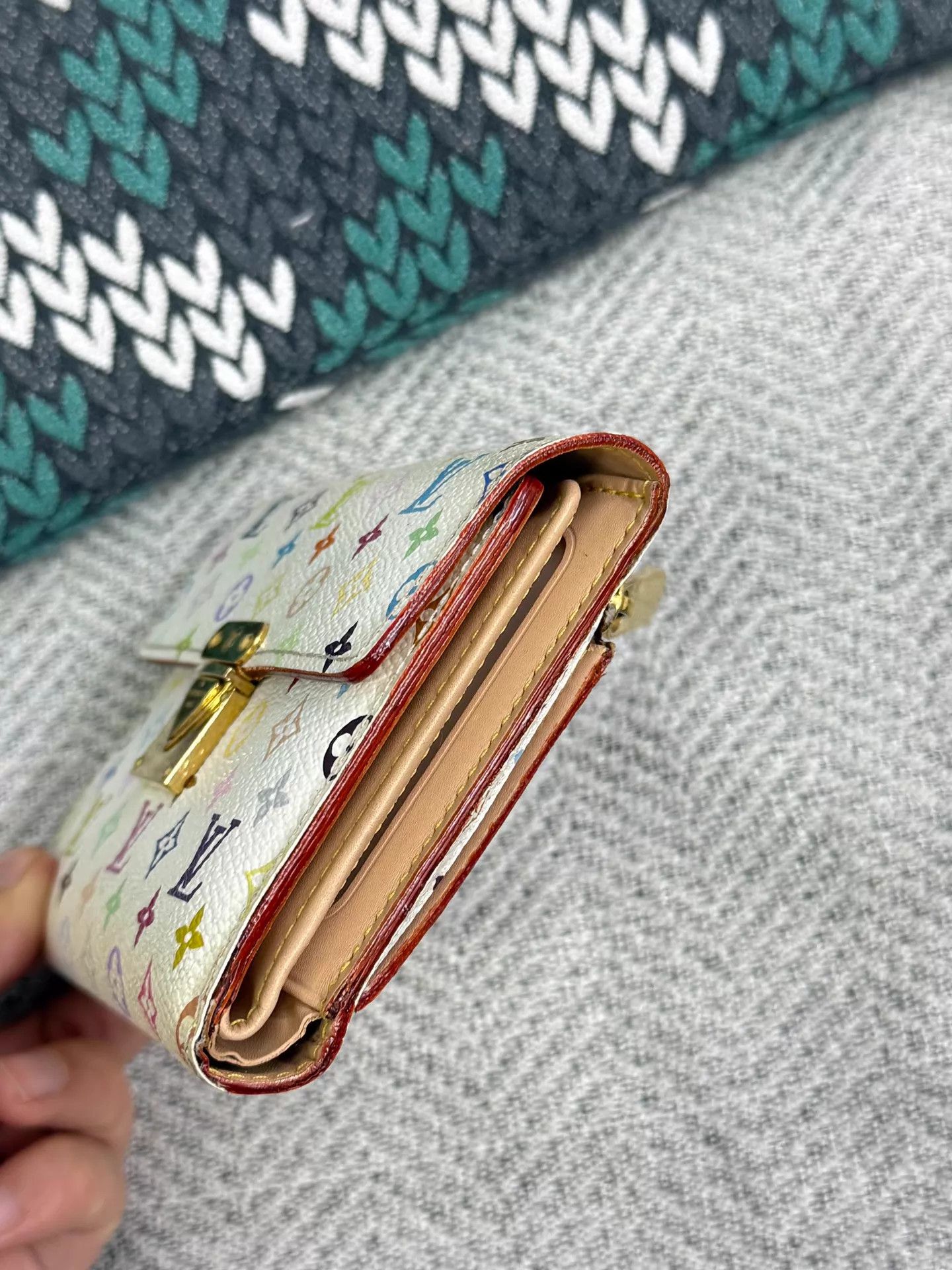 Louis Vuitton LV white multicolor tri-fold wallet Size ONE SIZE - 5 Thumbnail