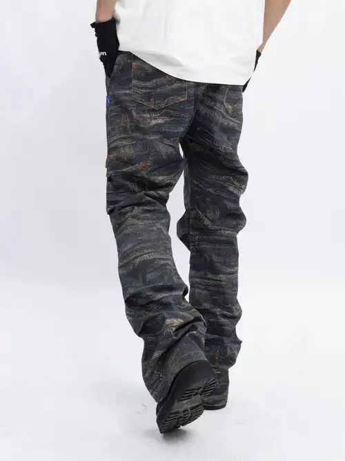 Japanese Brand × Jean Army Green Special Camouflage Pleated Micro Flared Jeans Size US 32 / EU 48 - 2 Thumbnail