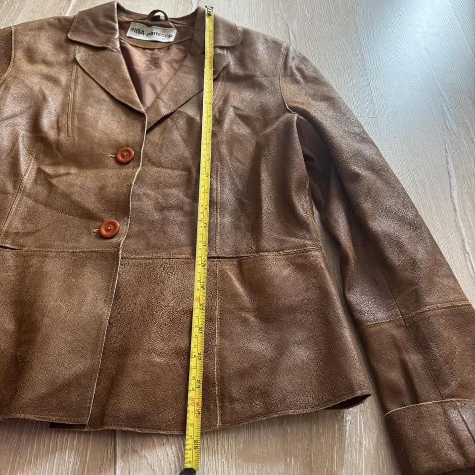 Vintage Vintage BIBA Pariscop Leather Jacket 2 Button Brown Womens M Size M / US 6-8 / IT 42-44 - 7 Thumbnail