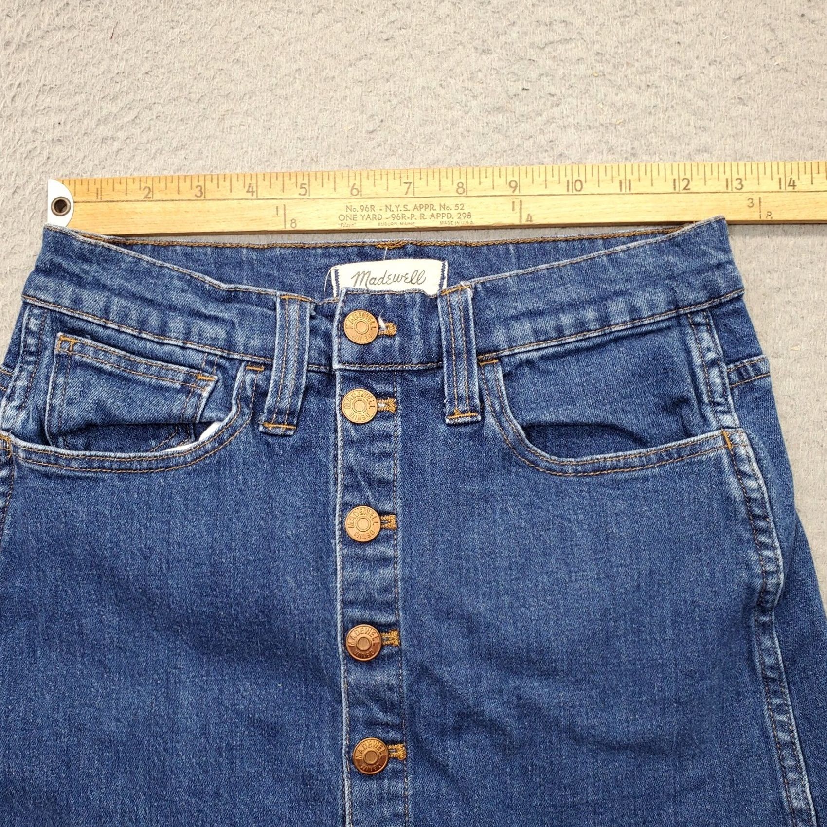 Madewell Madewell Womens Size 26 Blue Denim 5-Pockets Button Front Mini Skirt Short Casual Everyday Size 26" / US 2 / IT 38 - 4 Thumbnail