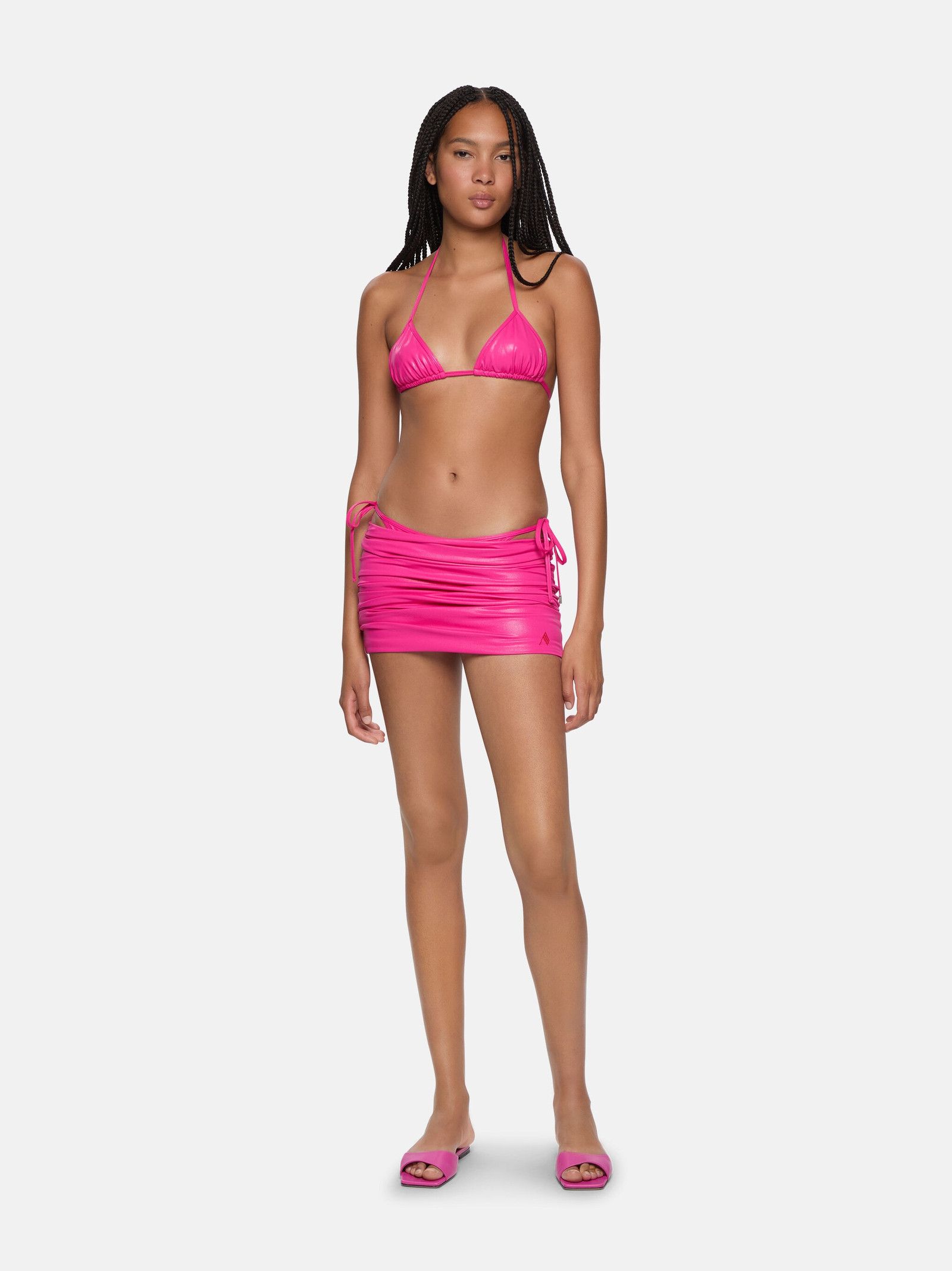 The Attico o1mle0526 Mini Skirt in Fuchsia Pink Size 26" / US 2 / IT 38 - 2 Thumbnail