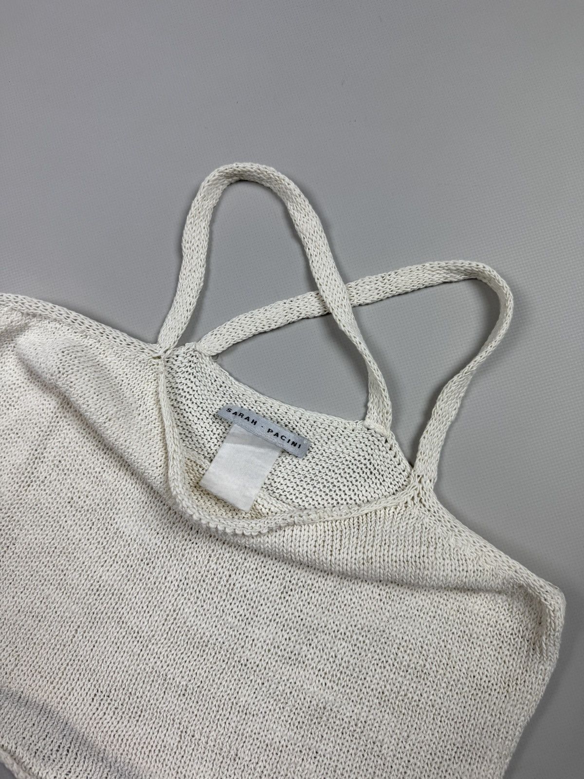 Sarah Pacini Sarah Pacini Y2K AvantGarde Cropped Knit Sleeveless Tank Top Size ONE SIZE - 7 Thumbnail