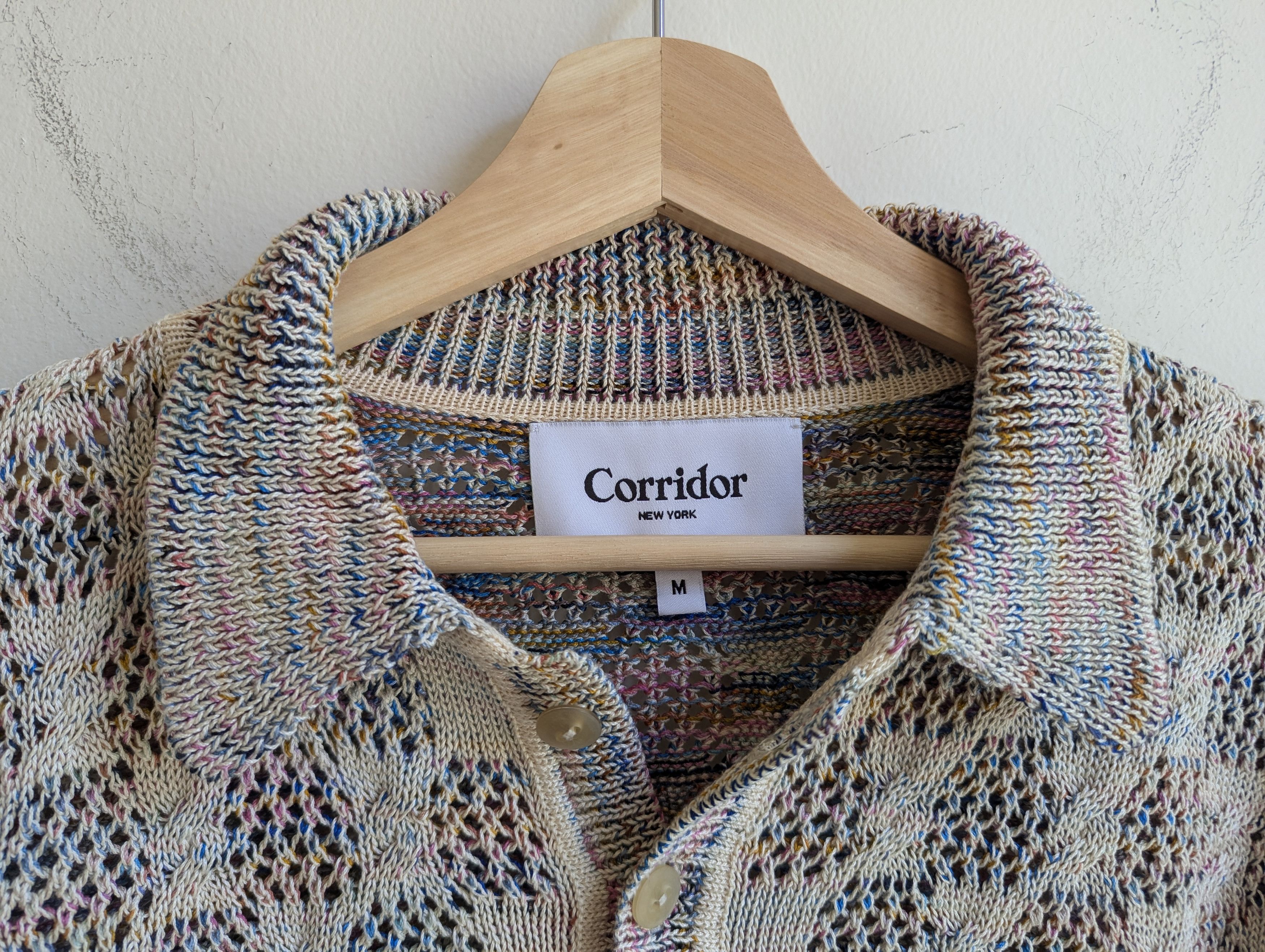 Corridor Rainbow Space-Dye Cable Knit Polo Size US M / EU 48-50 / 2 - 9 Thumbnail