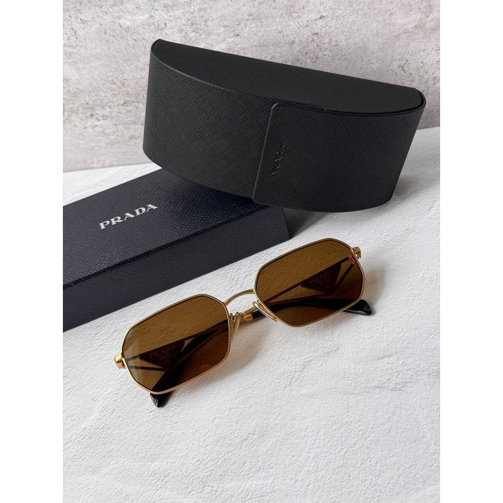 Prada NEW Prada PR A51S Sunglasses in Gold Brown $585 Size ONE SIZE - 2 Thumbnail