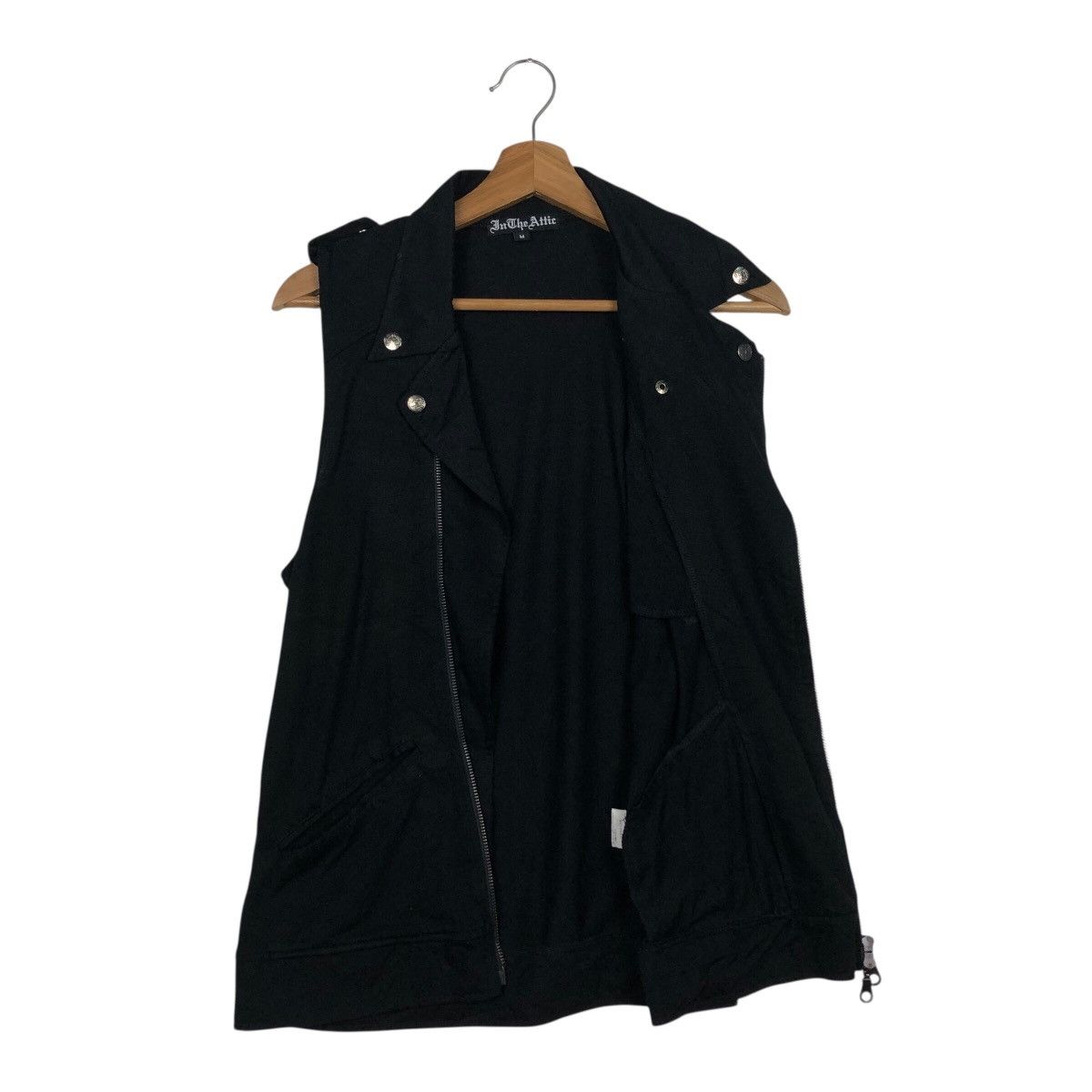 Hysteric Glamour 📌Rich Black Double Collar Tank Top Punk Design In The Attic Size US M / EU 48-50 / 2 - 12 Thumbnail