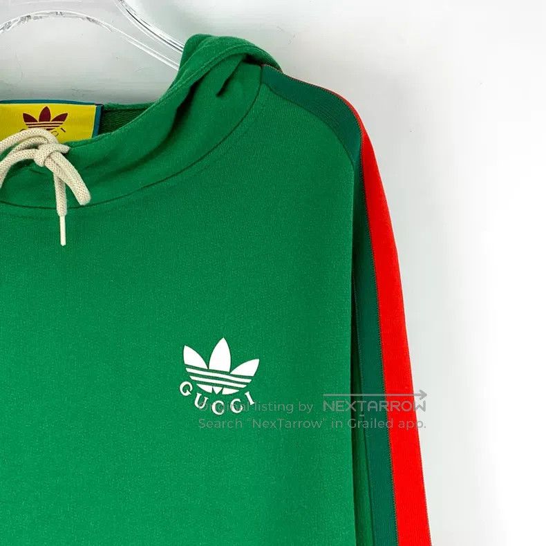 Gucci Gucci Green logo printed cotton hooded drawstring long-sle Size M / US 6-8 / IT 42-44 - 3 Thumbnail