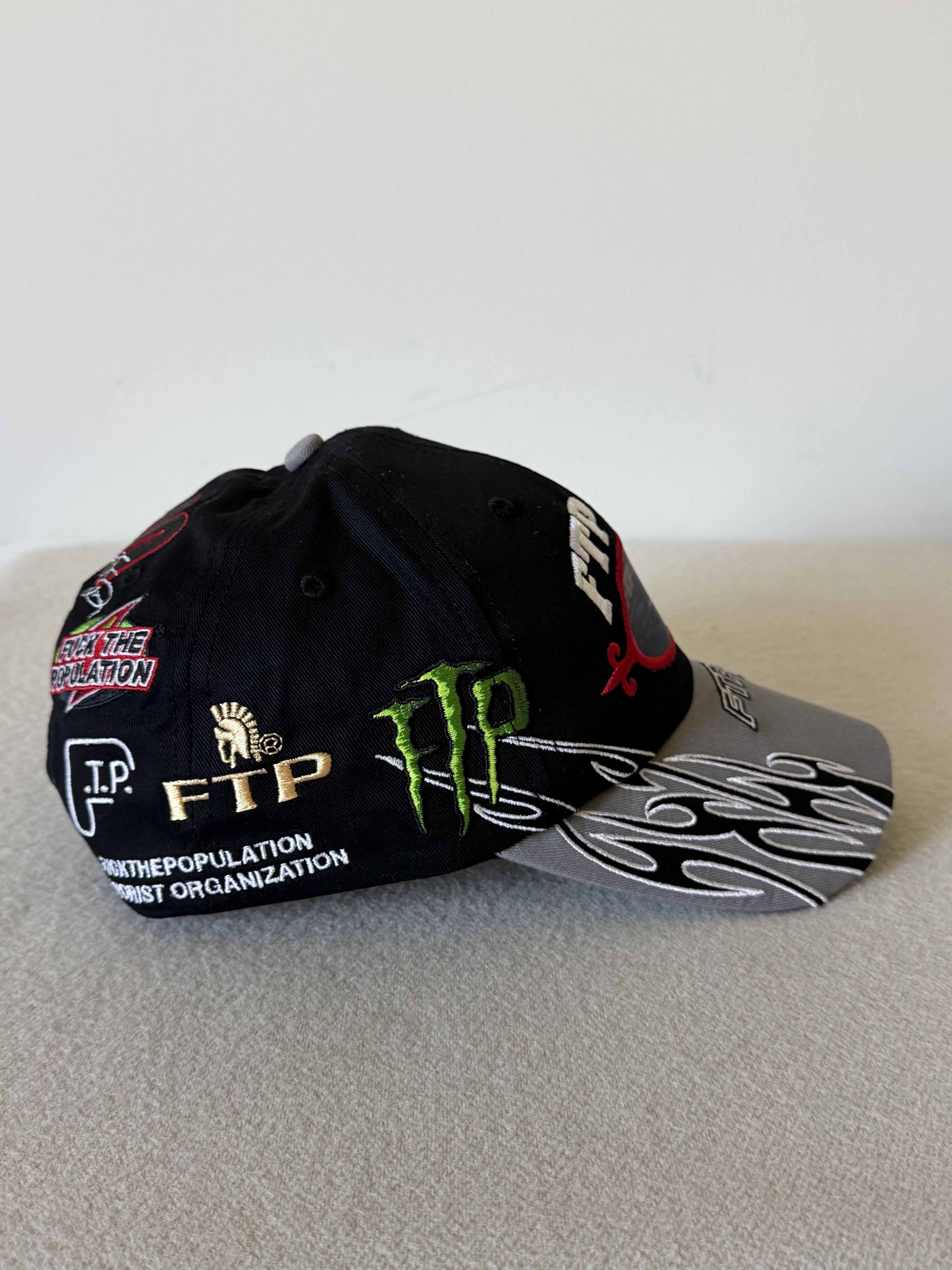 Fuck The Population FTP Raceway 6 Panel Hat in Black Size ONE SIZE - 3 Thumbnail