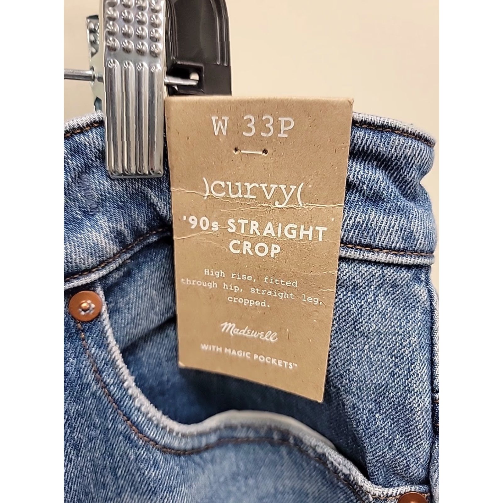 Madewell Madewell Jeans Womens 33P Curvy 90s Straight Crop Pockets Blue Denim Jeans Size 24" / US 00 / IT 34 - 2 Thumbnail