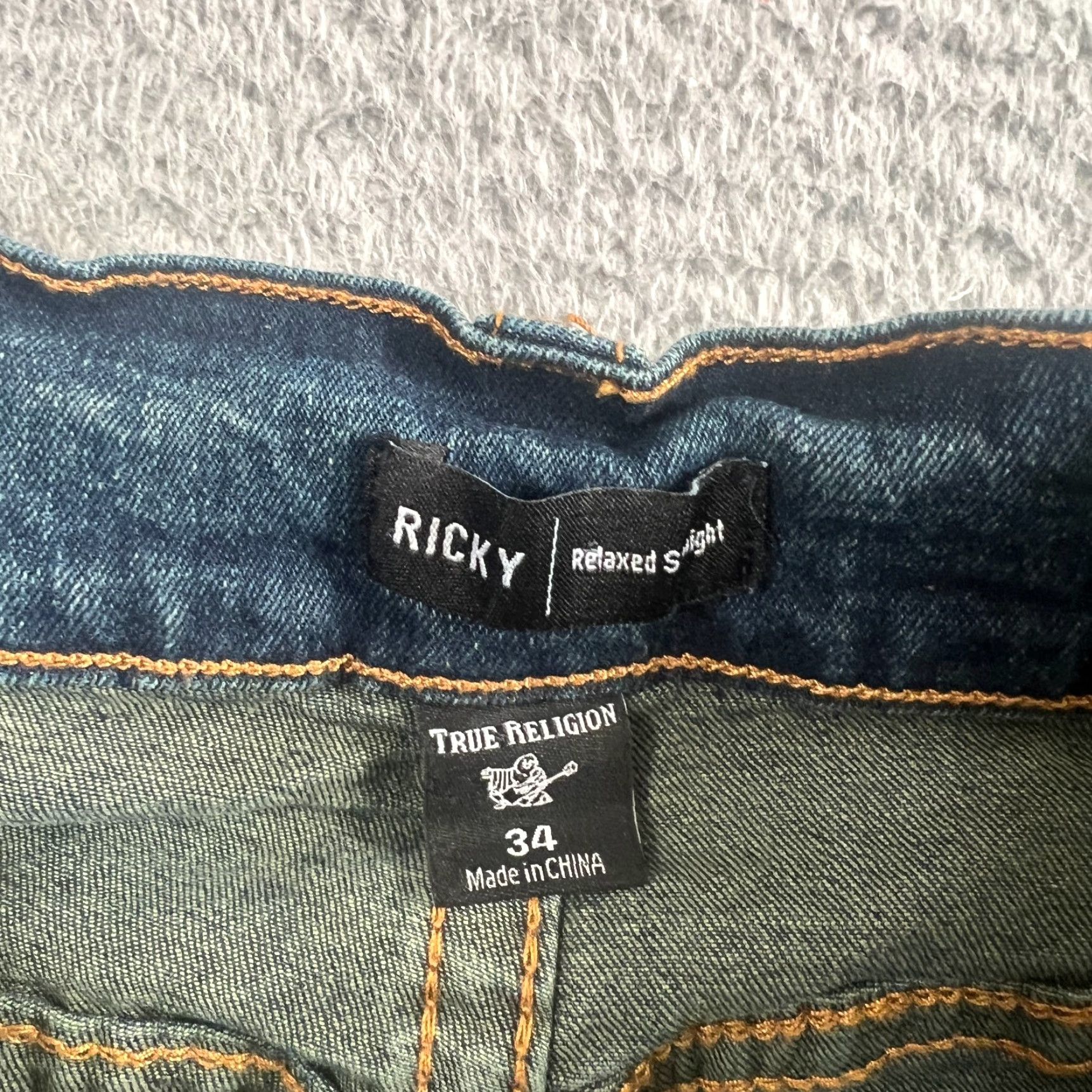 True Religion VINTAGE True Religion Ricky Jeans Men's Size 34 Straight Leg Denim Blue 2000s Size US 34 / EU 50 - 7 Thumbnail