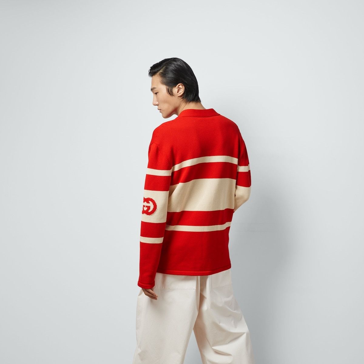 Gucci o1loc1c0925 Knit Cotton Cardigan Interlocking G in Red/Ivory Size US M / EU 48-50 / 2 - 3 Thumbnail