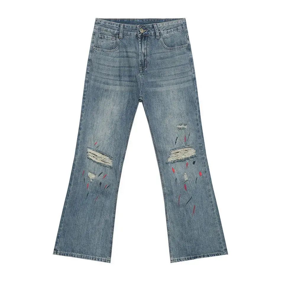 Japanese Brand Retro loose graffiti ripped jeans Size US 32 / EU 48 - 5 Thumbnail