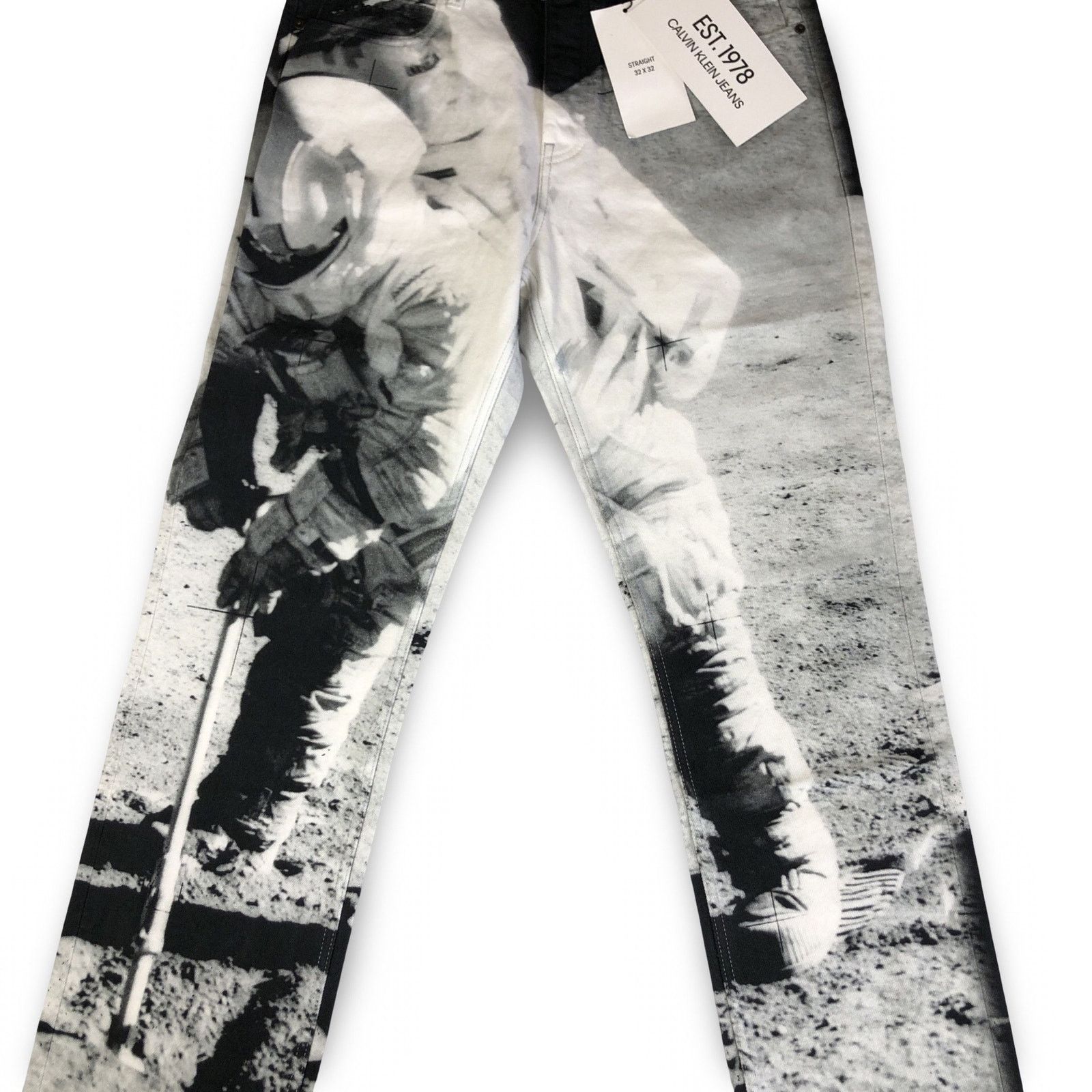 Calvin Klein × Calvin Klein 205W39NYC × Raf Simons Raf Simons Era EST. 1978 Moon Landings Straight Jeans Size US 32 / EU 48 - 3 Thumbnail
