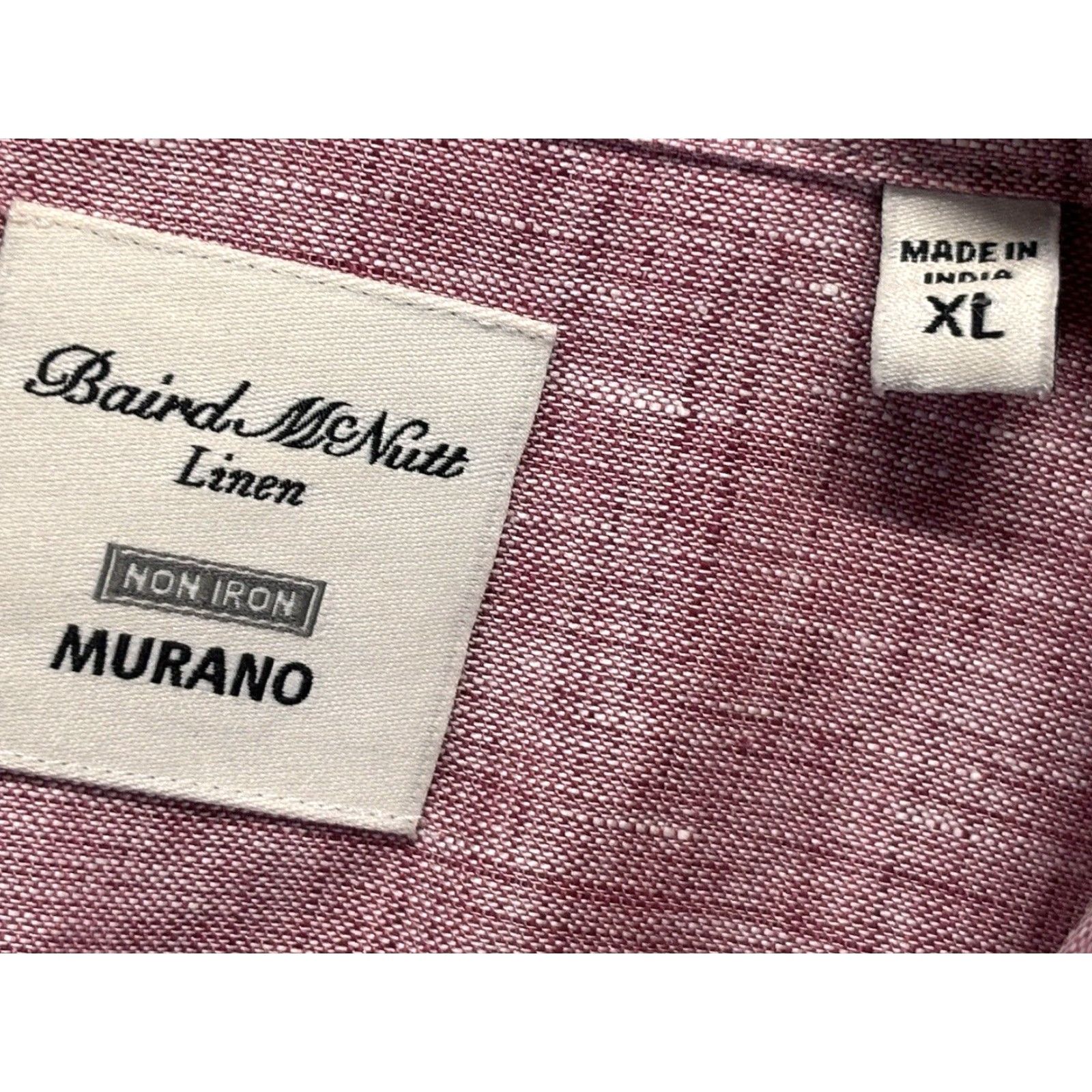 Murano Baird McNutt Murano 100% Linen Shirt XL Button-Down Red Long Sleeve Men Beach Size US XL / EU 56 / 4 - 5 Thumbnail