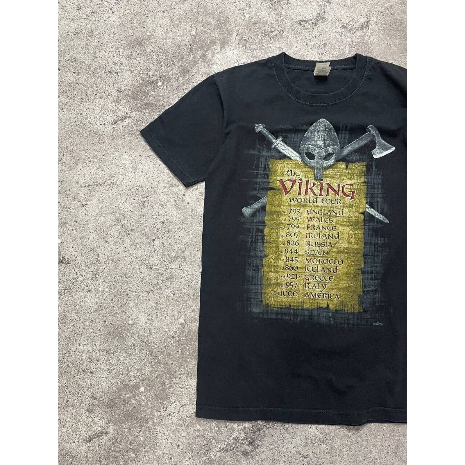 Fruit Of The Loom Viking World Tour Black Nordic Warrior History Cotton Tee Size US S / EU 44-46 / 1 - 4 Thumbnail