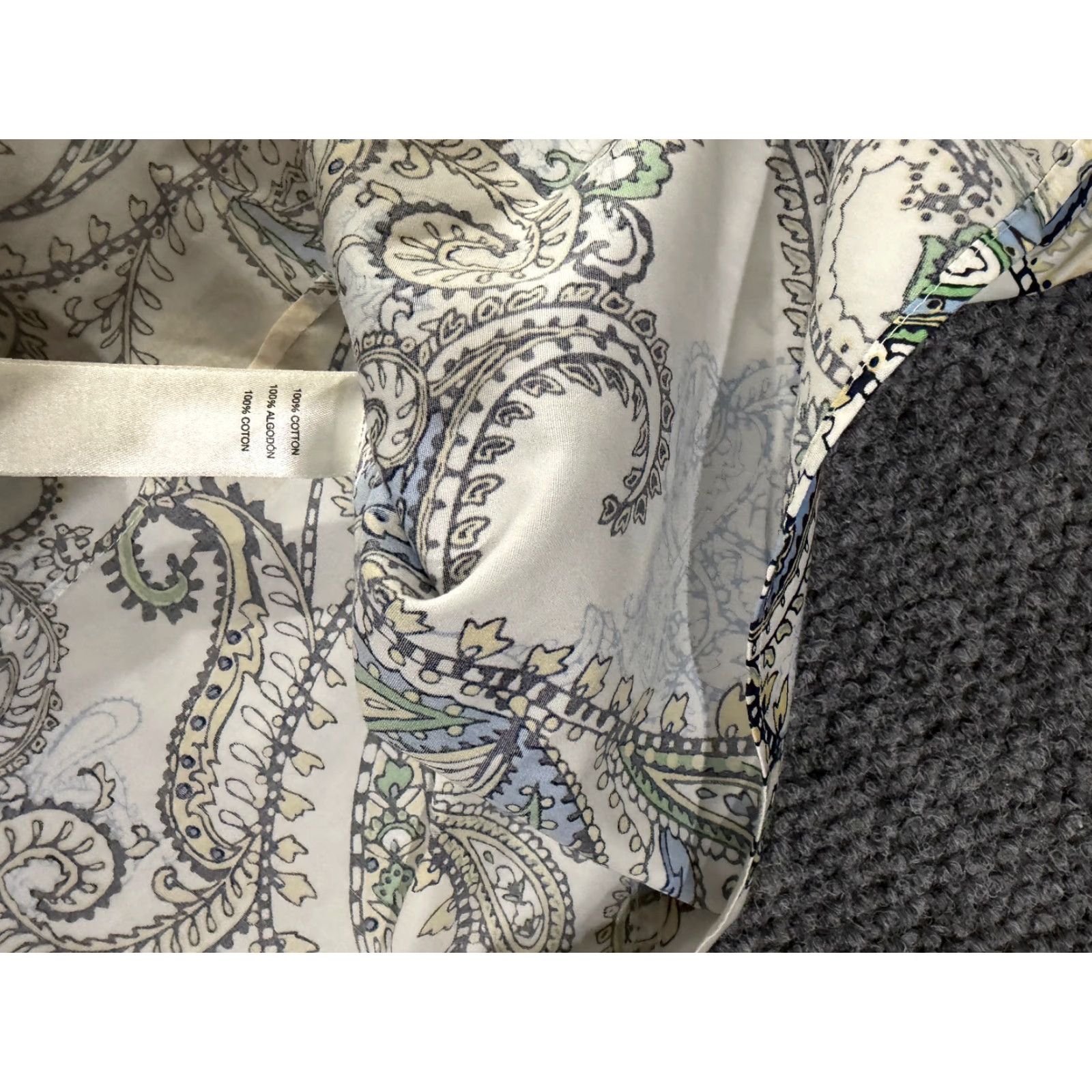 Vintage Chicos Shirt Womens 4 Button Up Collared Paisley Cotton Blue White Green Stretch no iron Casual Blouse Size S / US 4 / IT 40 - 5 Thumbnail