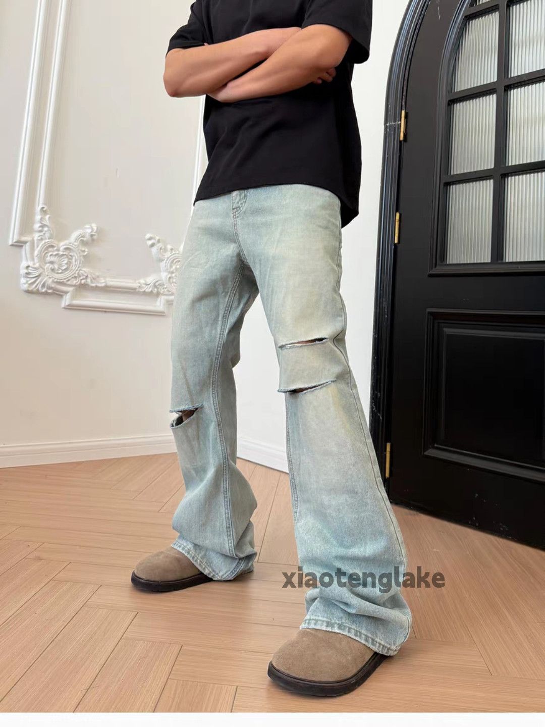 Jean × Vintage Unisex washed faded cleanfit yuppie ripped jeans Size US 32 / EU 48 - 6 Thumbnail
