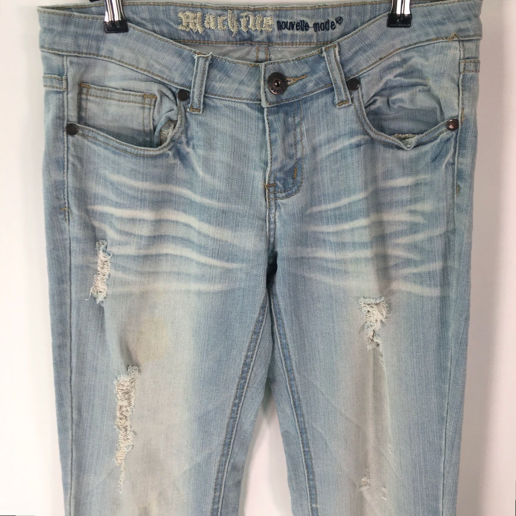 Toy Machine Machine Jeans Women Straight Regular Flat Front Size 7 Blue 5-Pocket Denim Rise Mid Inseam 34 Vintage No Size 28" / US 6 / IT 42 - 3 Thumbnail