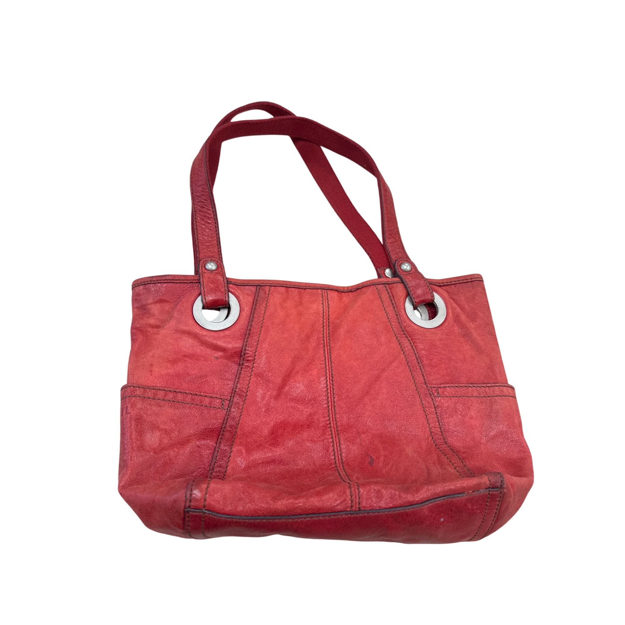 Fossil Vintage Fossil Womens Red Leather Handbag Purse 13x10 SKU 73 Size ONE SIZE - 1 Thumbnail