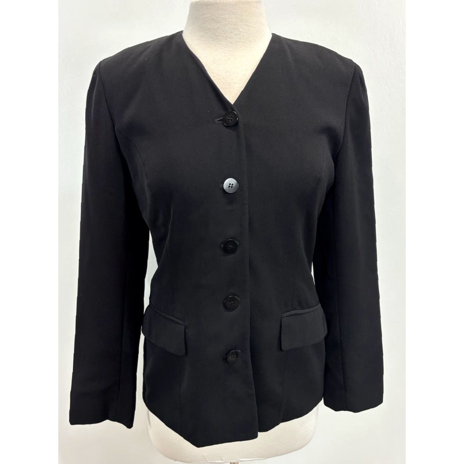 Ann Taylor Vtg LOFT Ann Taylor 2 Pc Skirt Suit 4 Black Jacket Maxi Skirt Power Career USA Size 27" / US 4 / IT 40 - 2 Thumbnail