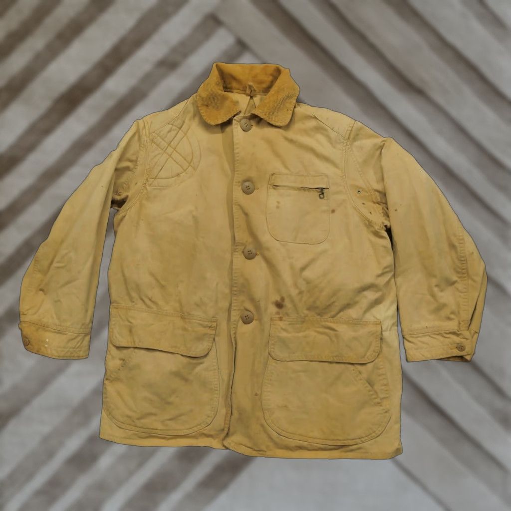 Vintage VINTAGE JC Higgins Hunting Jacket Mens Large Brown Canvas Game Pouch Shooting Bomber Jacket Hunting Mens Large Brown Canvas Jacket Size US L / EU 52-54 / 3 - 1 Thumbnail