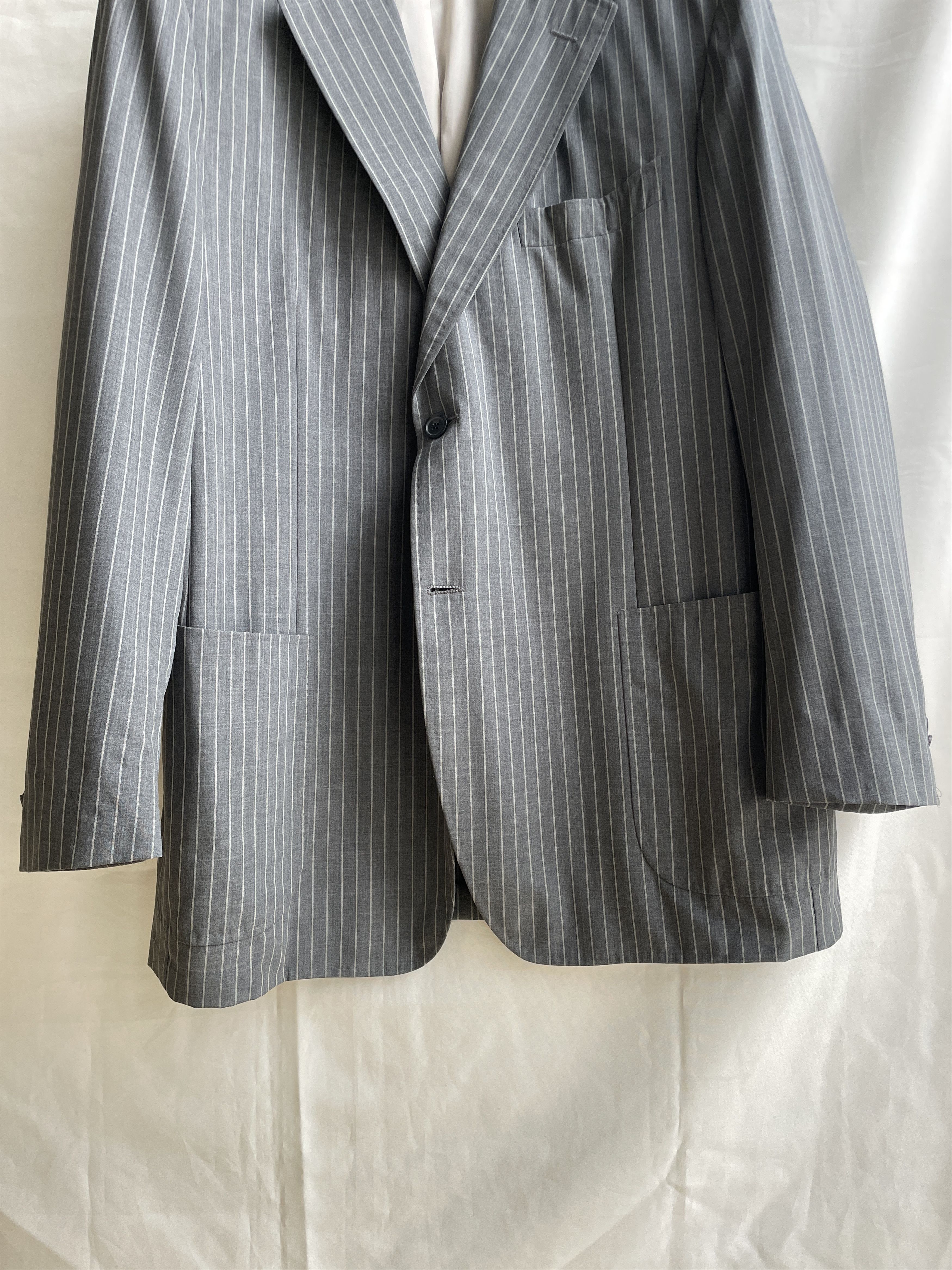 Suitsupply Suitsupply Half Lined Striped Dark Gray Wool Blazer Size 48R - 6 Thumbnail