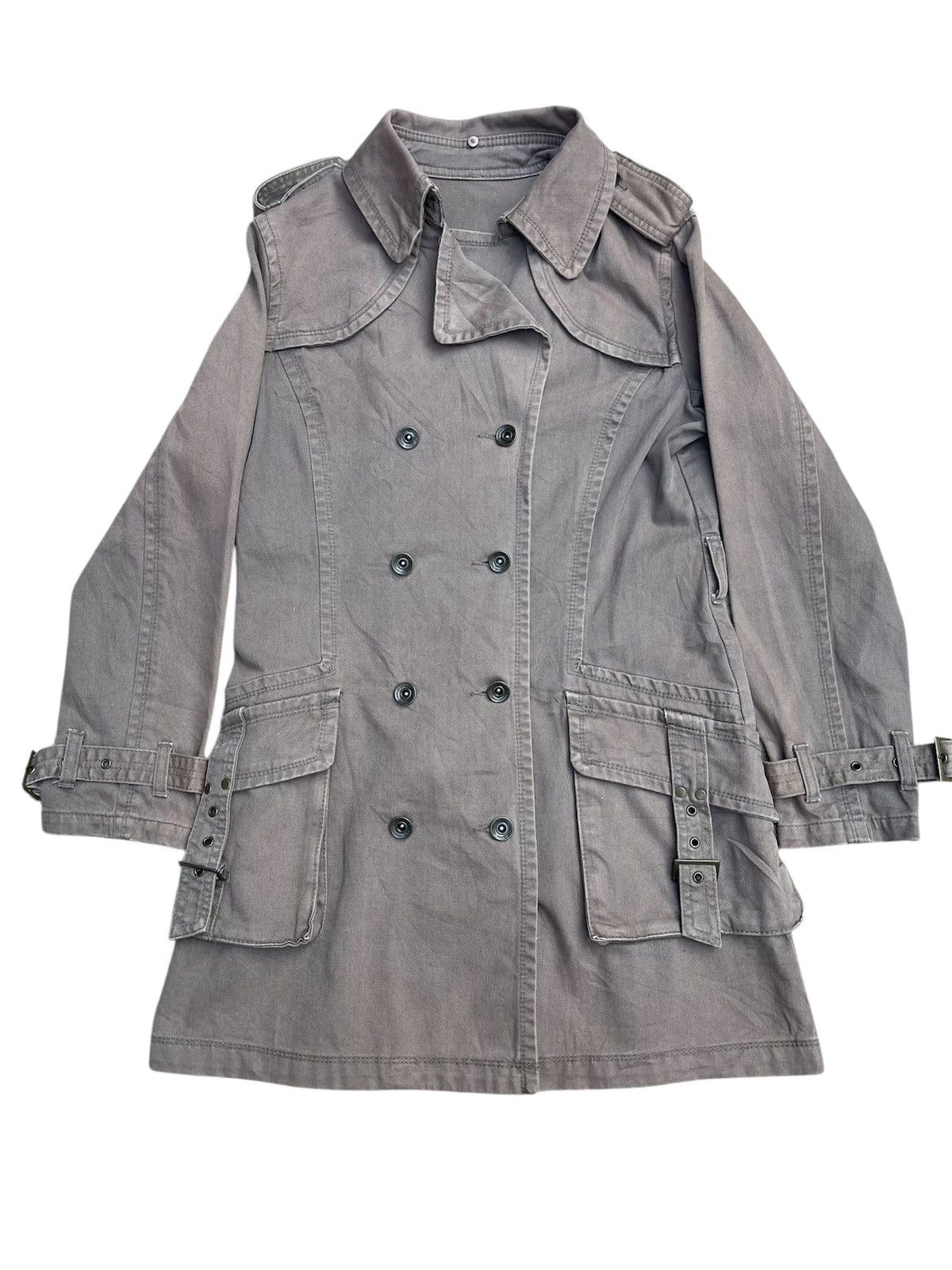 Japanese Brand × Other Military Style Double-Breasted Long Coat Utility Pockets Size S / US 4 / IT 40 - 1 Thumbnail