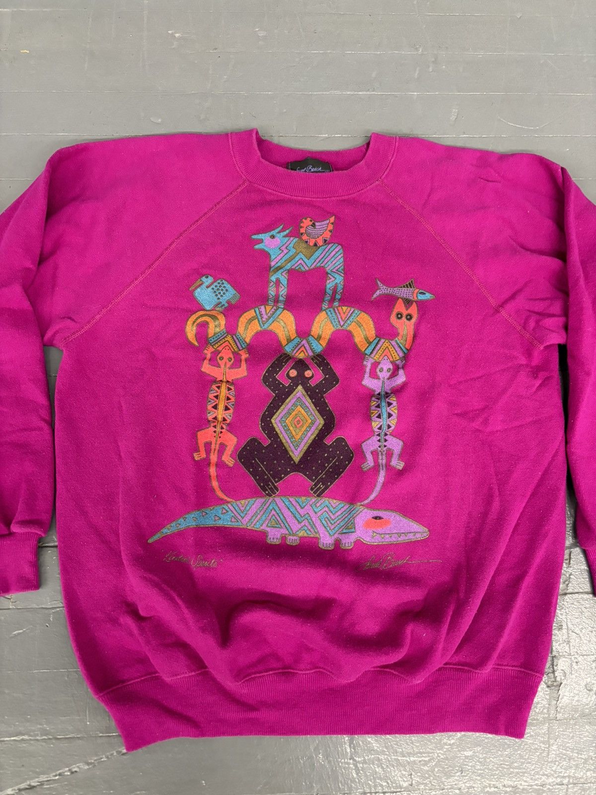 Vintage Vintage laurel Burch “fantastic felines” sweatshirt Size US L / EU 52-54 / 3 - 3 Thumbnail