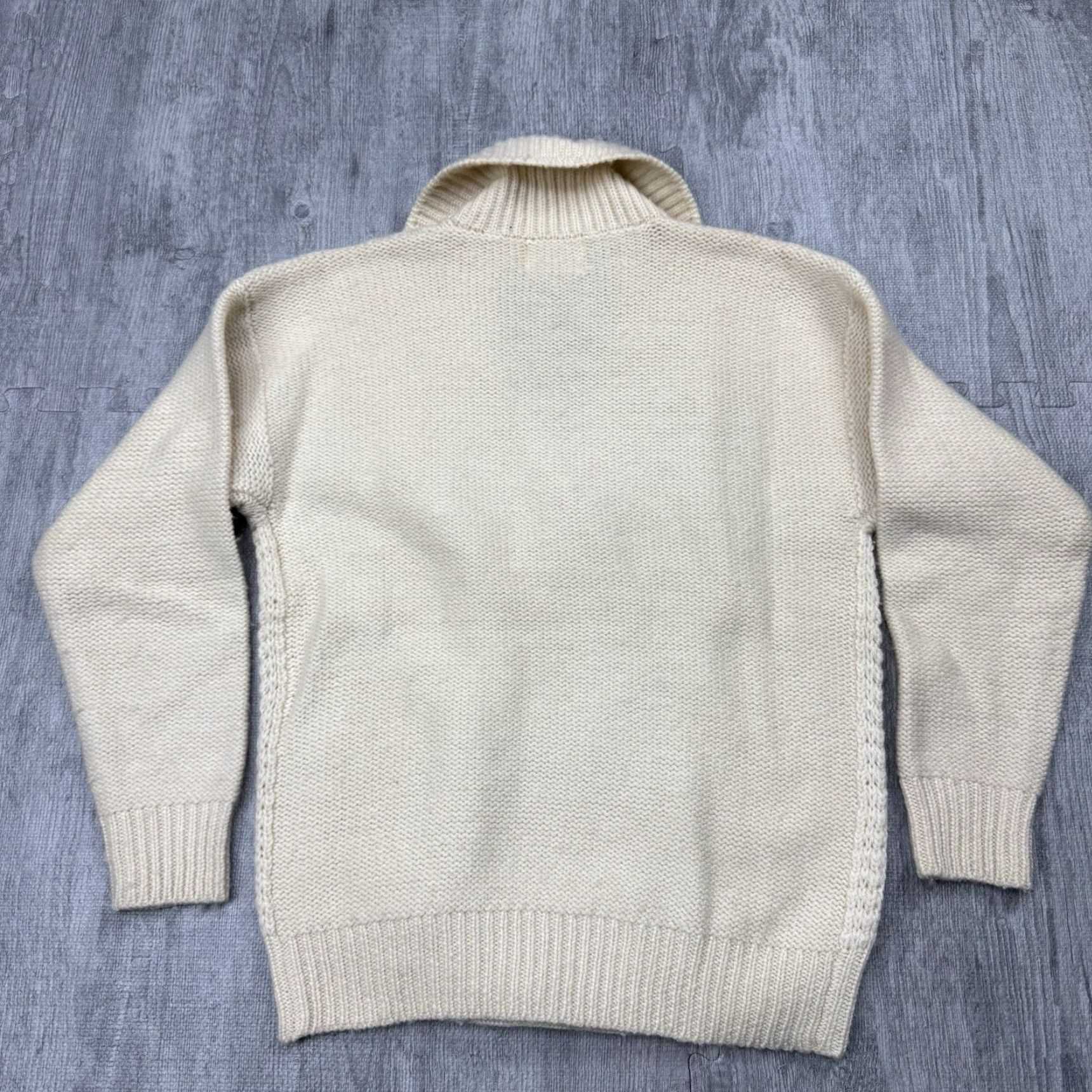 Doublet VINTAGE Astor One Cable Knit Cardigan Sweater Mens Large Ivory Preppy 90s Classic Winter Size US L / EU 52-54 / 3 - 5 Thumbnail