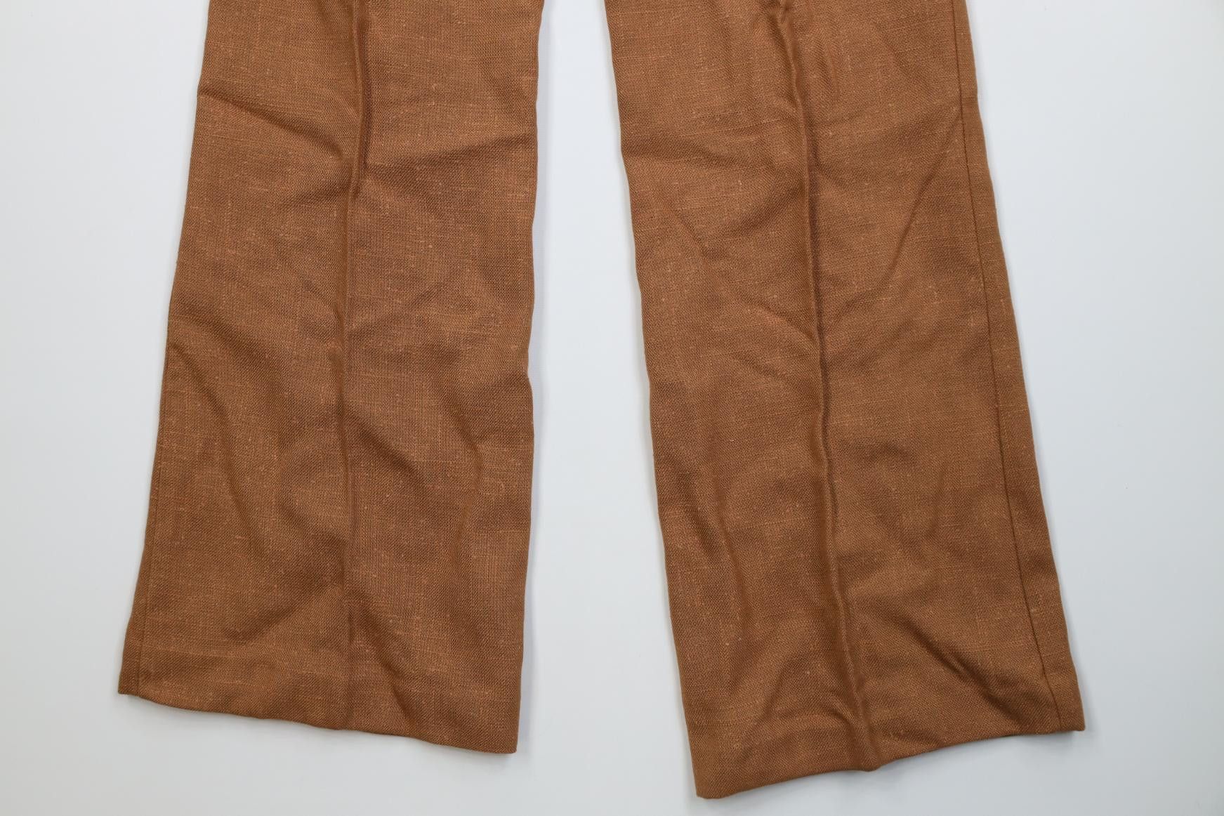 Vintage Vintage 50s 60s Silk Burlap Bell Bottoms Pants Brown USA Size 34" / US 12 / IT 48 - 11 Thumbnail