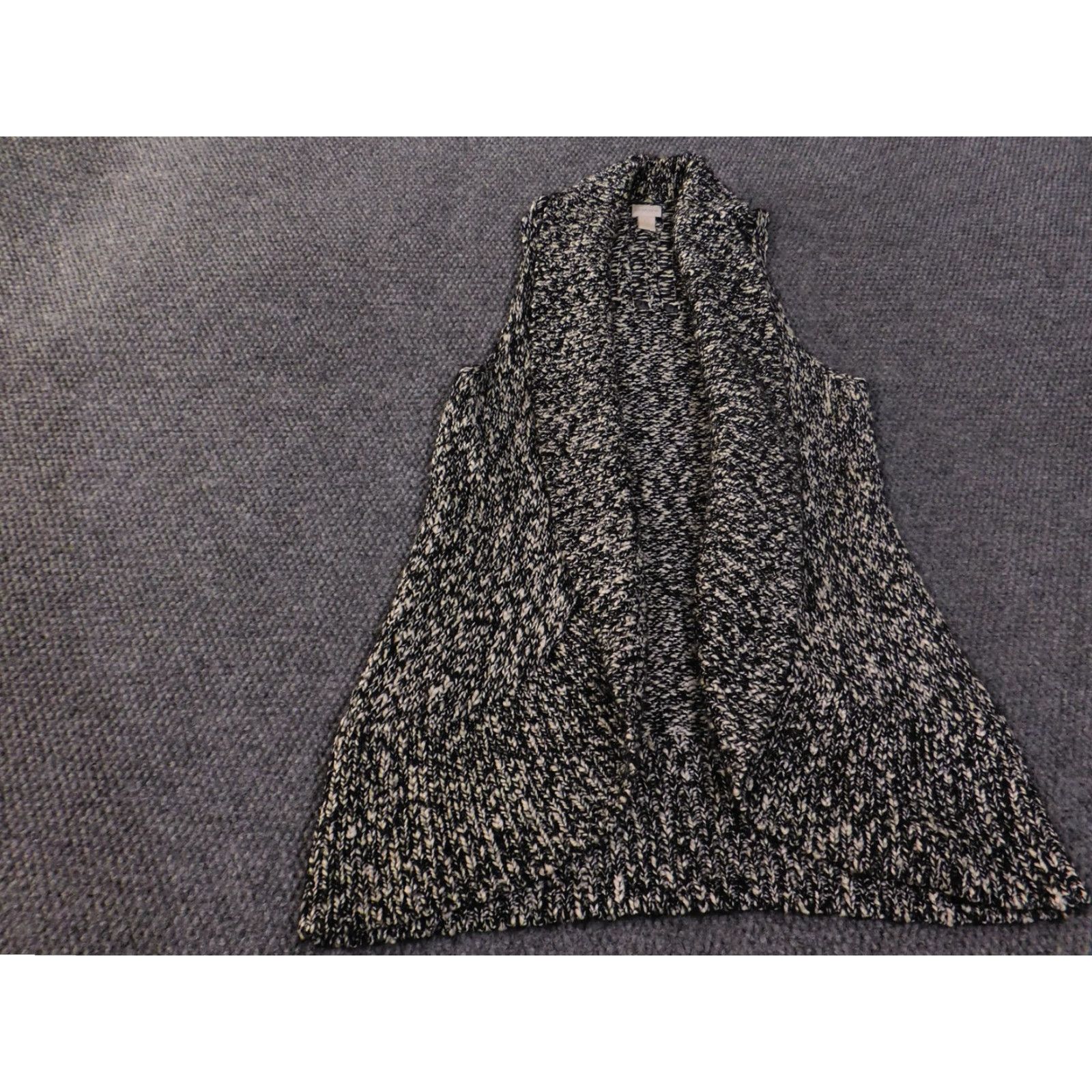 Vintage Chicos Sweater Vest Womens 0 Black Marled Open Front Knit Sleeveless Casual Layering Vest Shirt Womens Size XS / US 0-2 / IT 36-38 - 3 Thumbnail