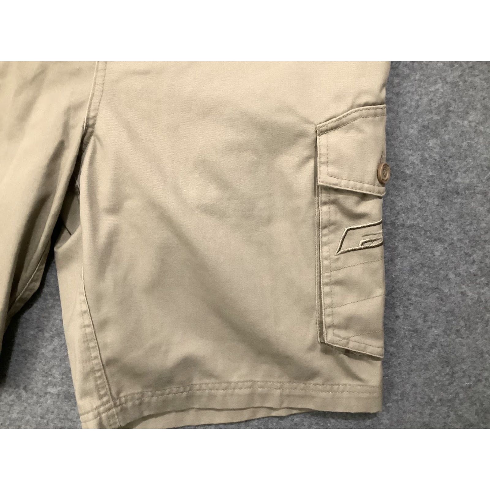 Toy Machine FMF Flying Machine Factory Beige Mens Cargo Shorts 32x9 Inseam 9in Regular Fit Cotton Polyester Denim Logo Pockets Casual Men Size US 32 / EU 48 - 2 Thumbnail