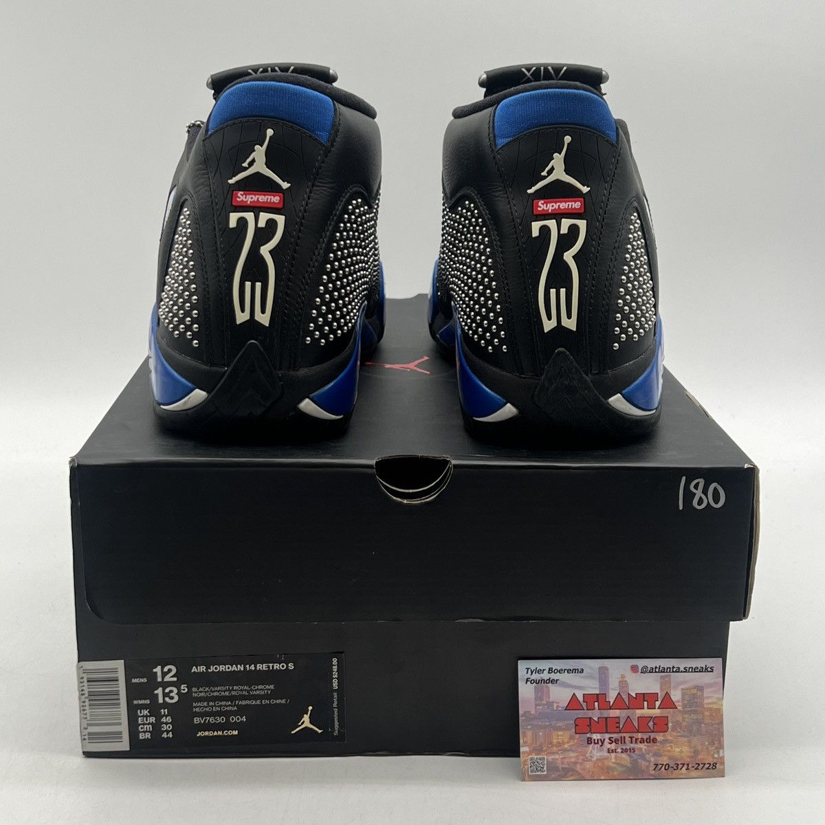 Jordan Brand Supreme x air Jordan 14 black varsity Royal Size US 12 / EU 45 - 3 Thumbnail