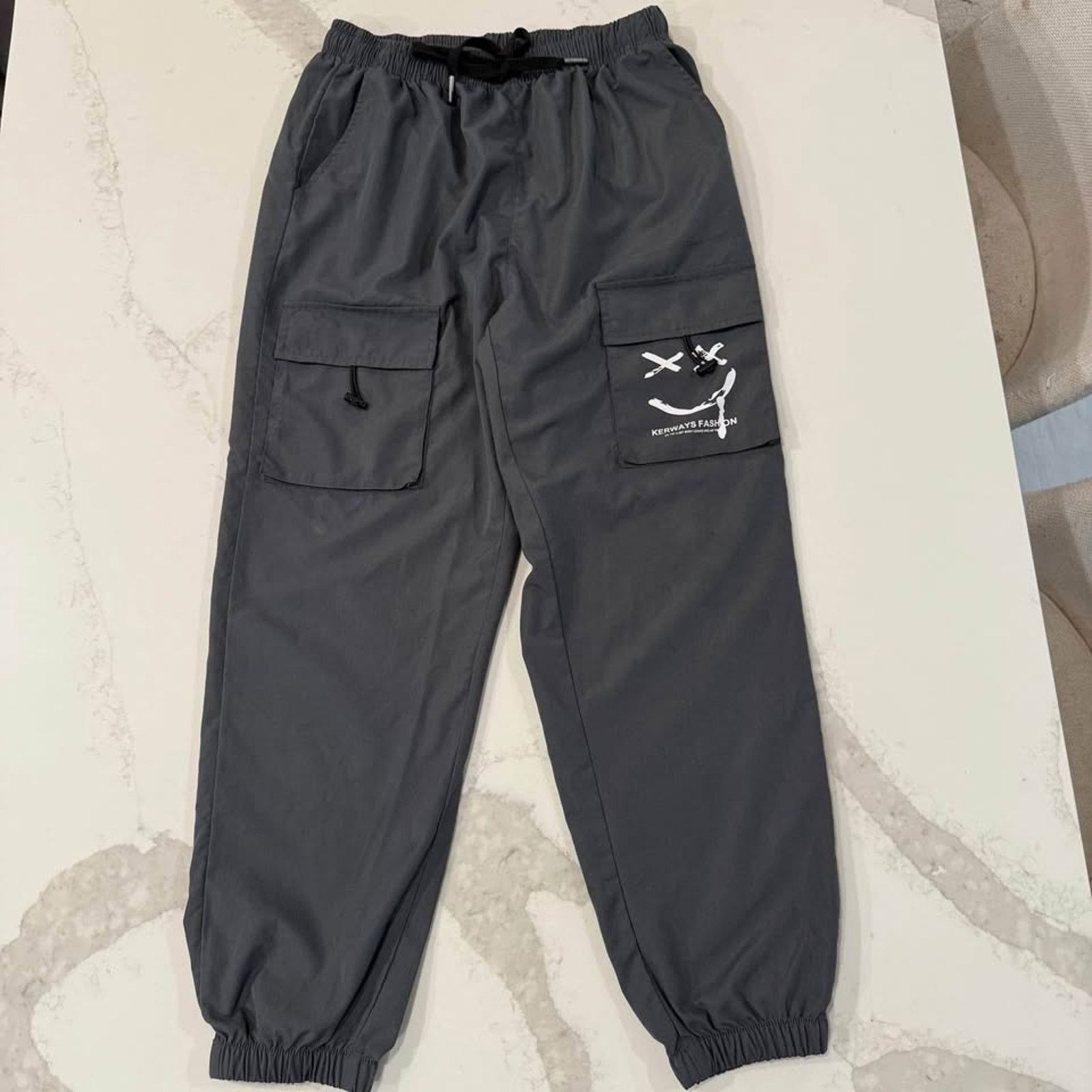 Shein SHEIN Casual Smile Drawstring Cargo Jogger Pants Mens Large Size US 36 / EU 52 - 1 Thumbnail