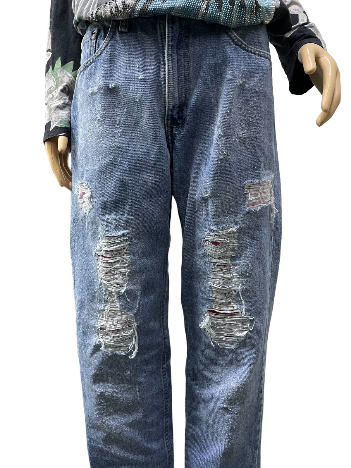 Hysteric Glamour × Levi's × Vintage Vintage Levis 550 Loose Fit Distressed Frayed Jeans Size US 29 - 6 Thumbnail