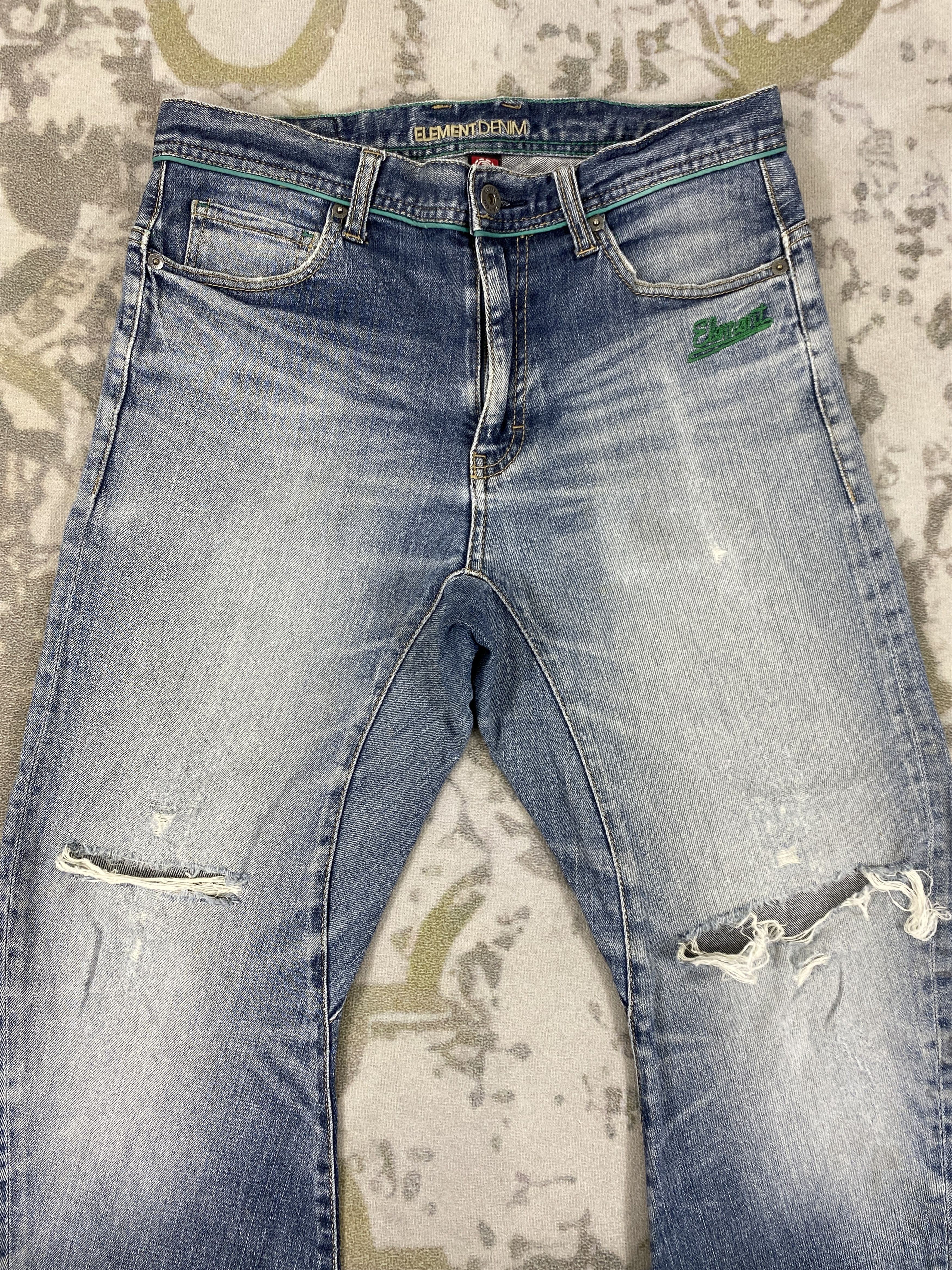 Japanese Brand Distressed Blue Vintage Element Jeans 32x29.5 Denim- JN3596 Size US 32 / EU 48 - 3 Thumbnail