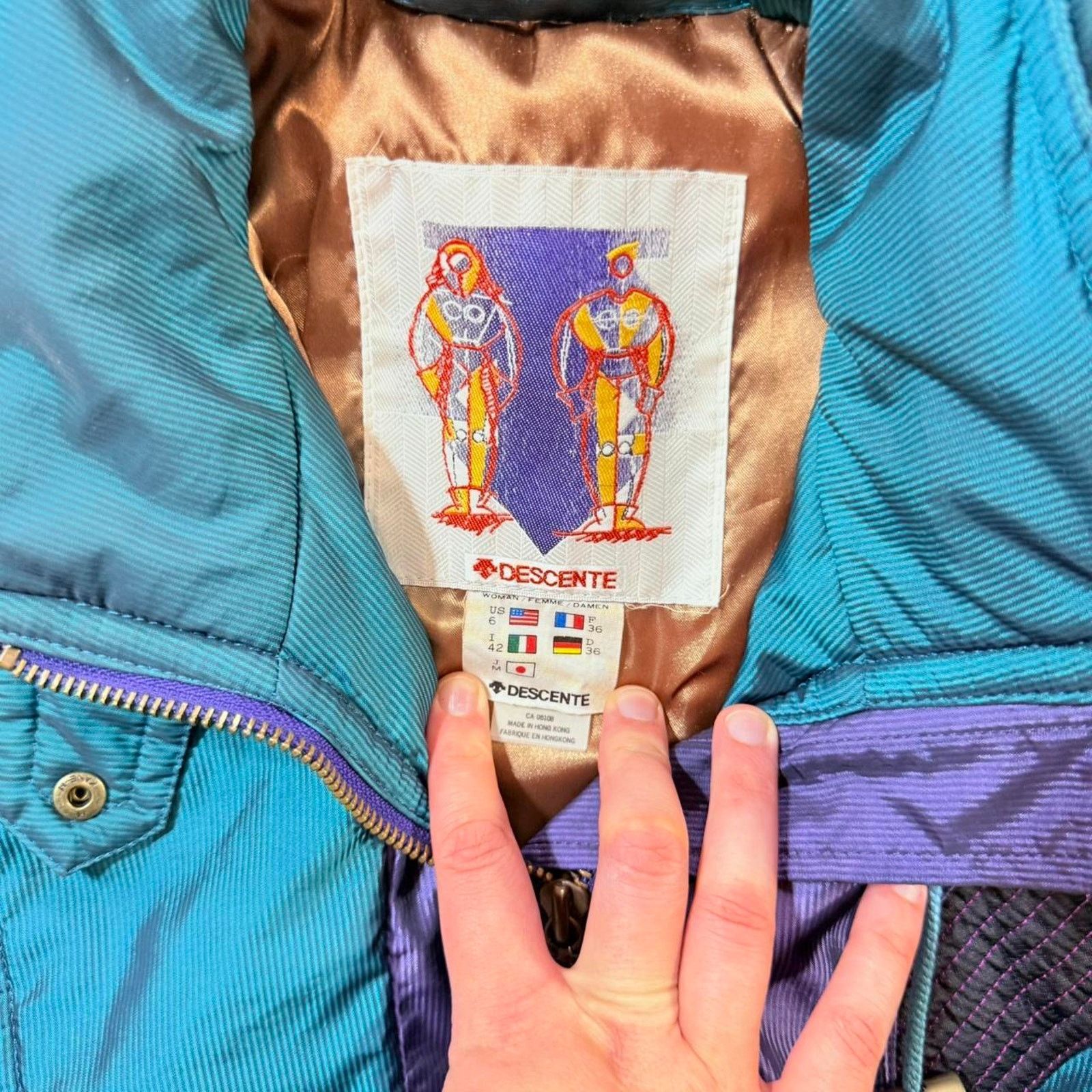 Descente 80s Descente ski jacket - blue and purple colour block Sz 6 Size M / US 6-8 / IT 42-44 - 4 Thumbnail