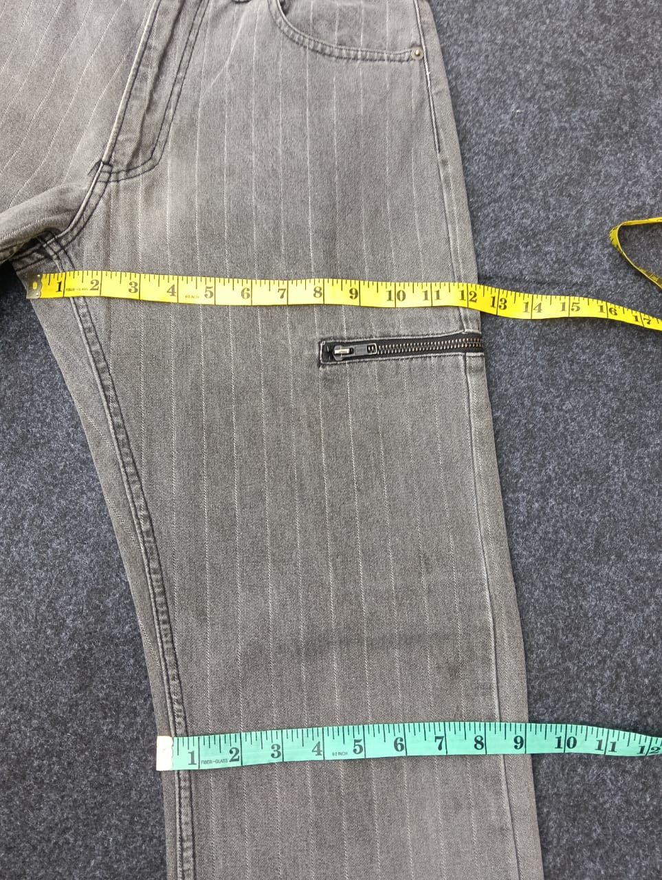 PPFM PPFM wide Leg pinstripe Denim pants with side zipper pocket Size US 29 - 7 Thumbnail
