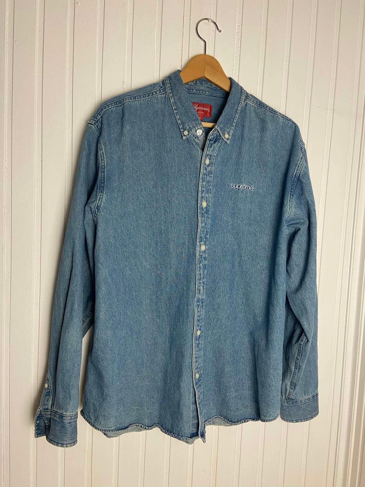 Supreme Classic Logo Denim Shirt Lサイズ