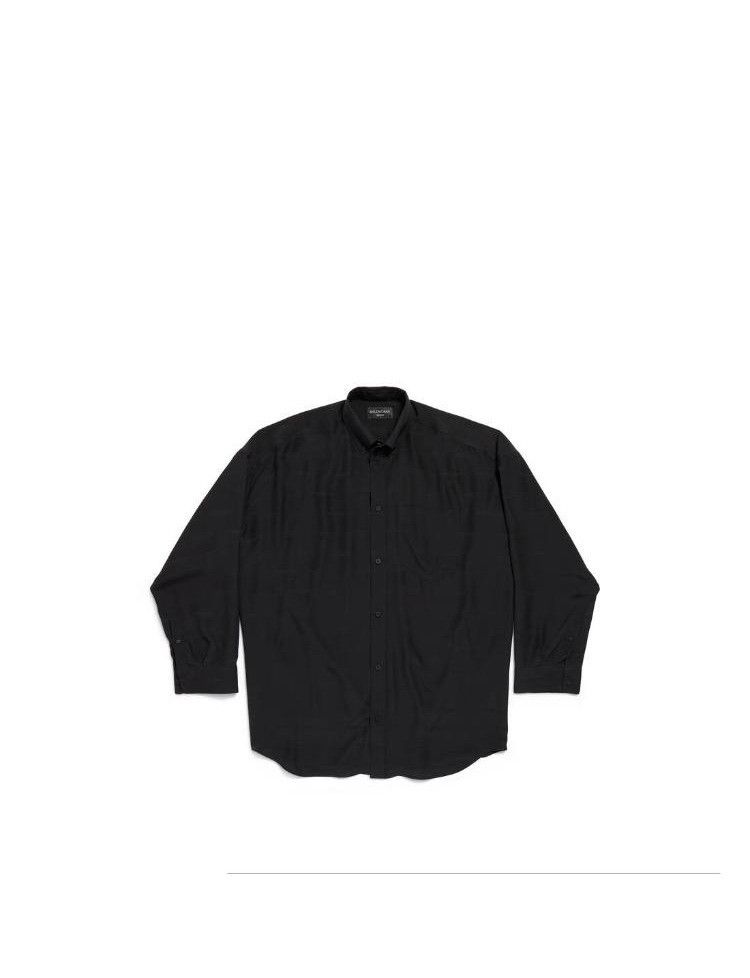 Balenciaga o1mt1gz0226 Long Sleeve Cocoon Shirt In Black Size US L / EU 52-54 / 3 - 1 Preview